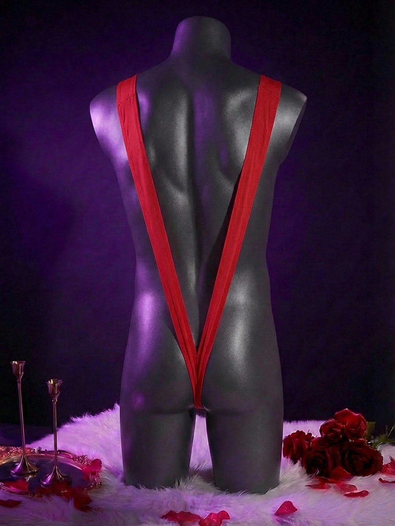 Solid Color Bodysuit Lingerie For Men