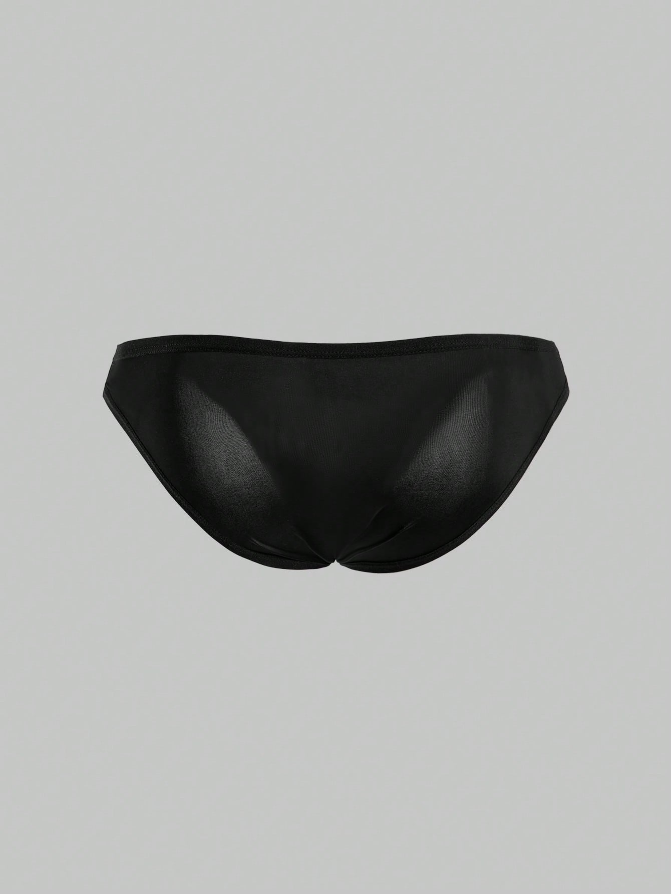 1pc Men’s Silk-Style Fabric Short, Solid Color, Smooth Texture, For Daily Wear