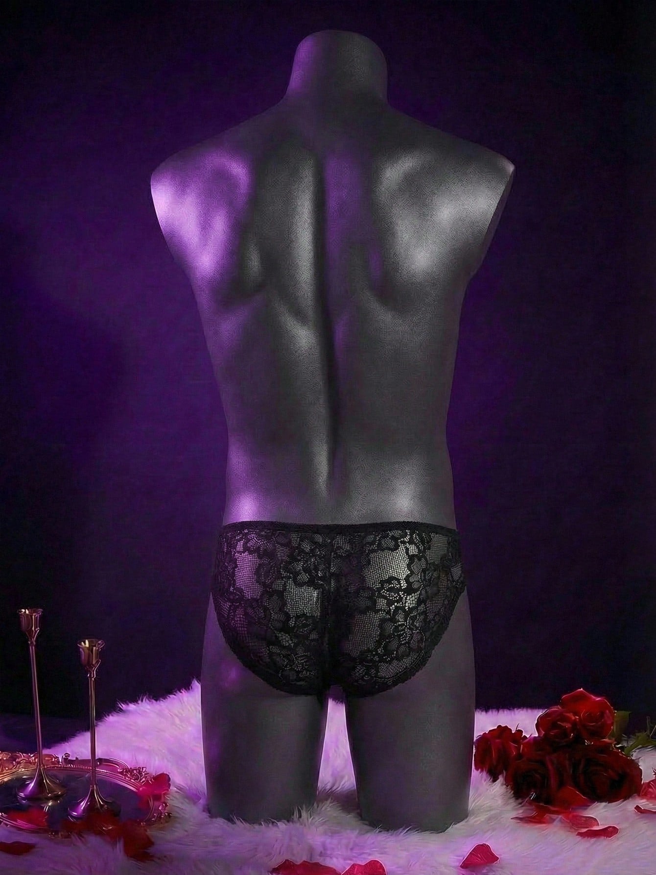 Contrast Lace Thong Underwear For Men