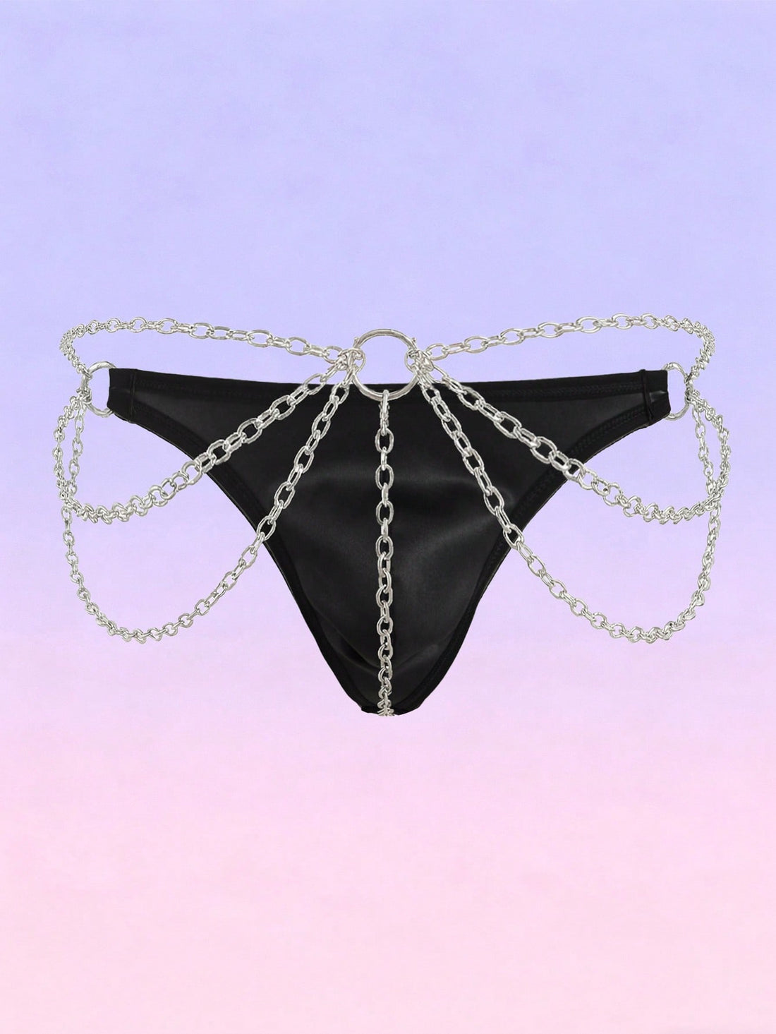 Black Chain Thong For Men