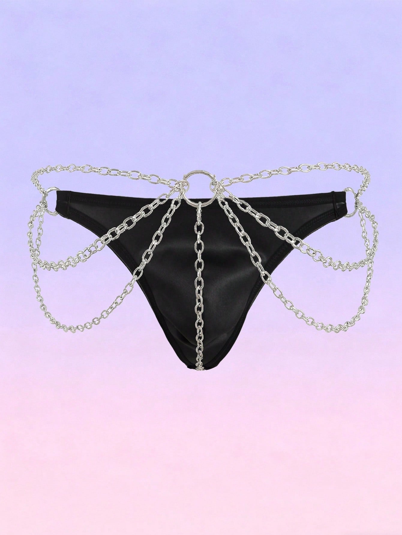 Black Chain Thong For Men