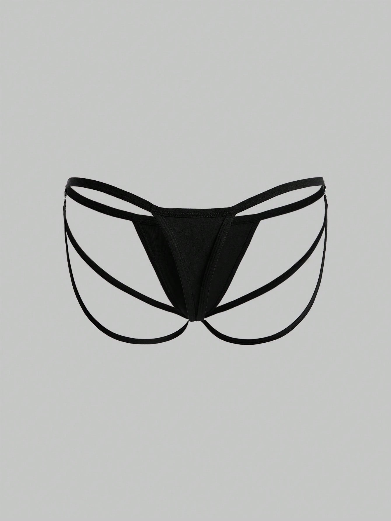 Men’s Solid Color Short with Thin Strap Detail, Lightweight Fabric, Simple Style