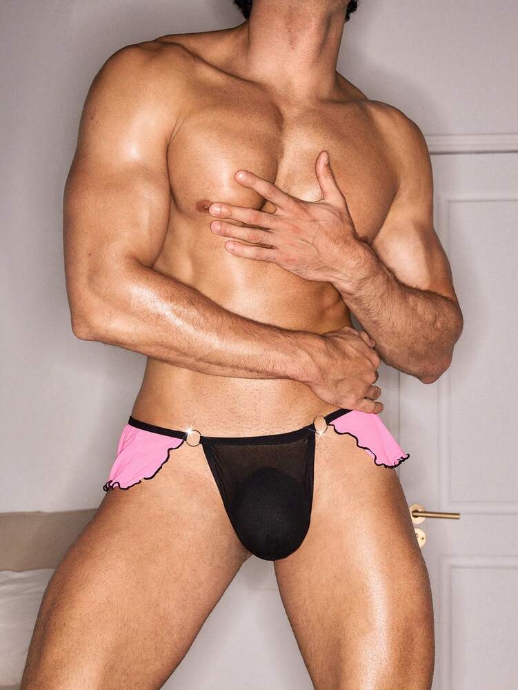 Men’s shorts, Solid Color Fabric, Cut Detail Design, 1 Piece, For Daily Wear