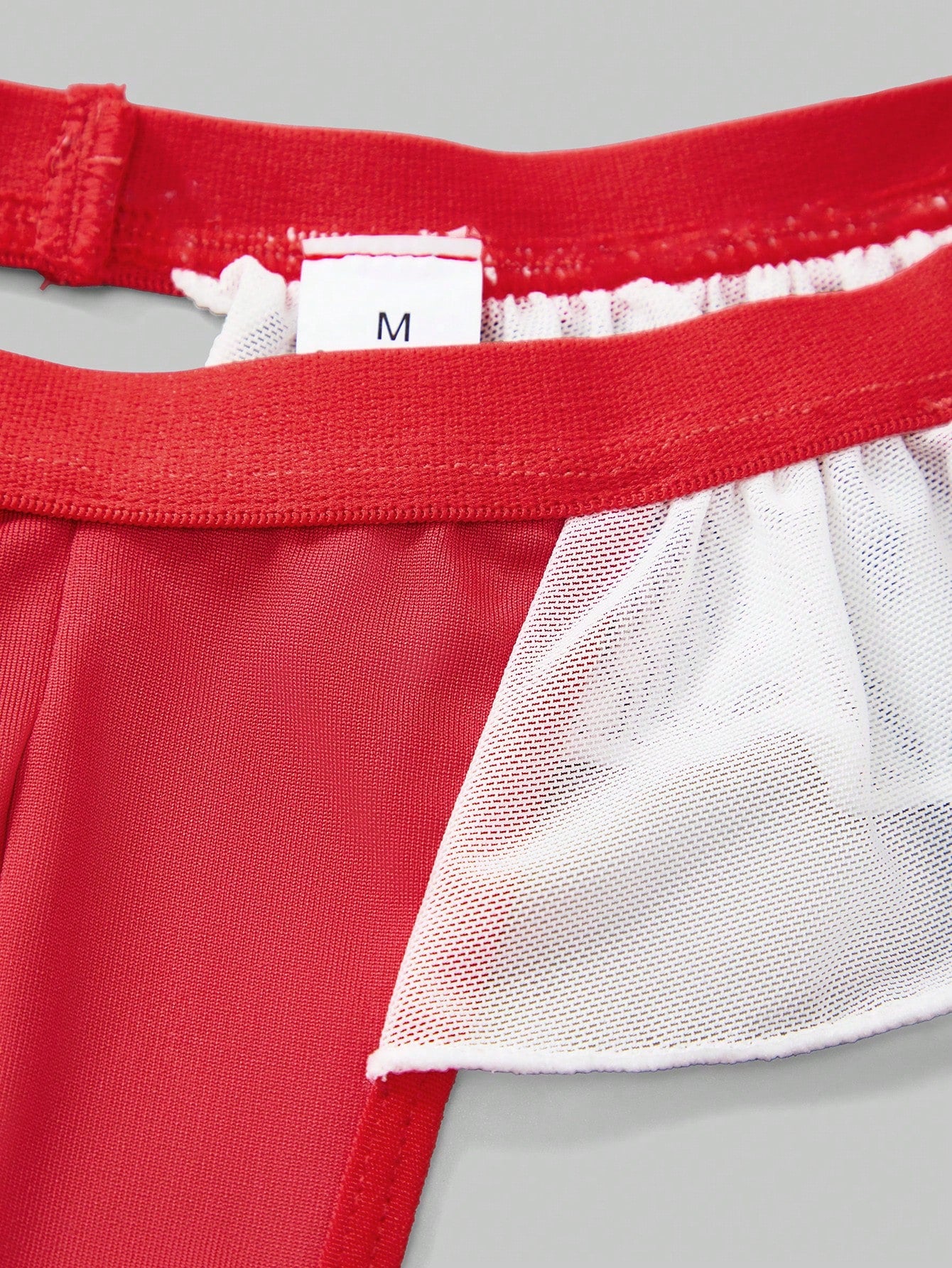 Men’s Contrast Color Mesh Fabric Short With Trim Detail, Lightweight Design, For Daily Wear