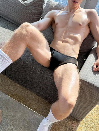 Men’s Chain Decor Mesh Shorts – Adjustable Strap Design