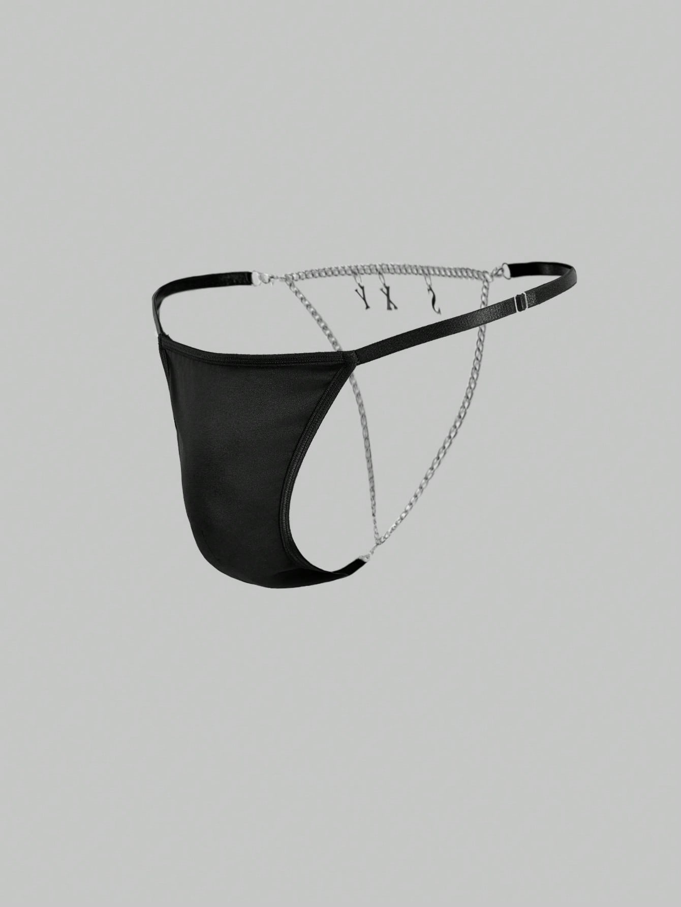 Men’s Short With Chain Accent Detail, Solid Color, Clean Design, For Everyday Use