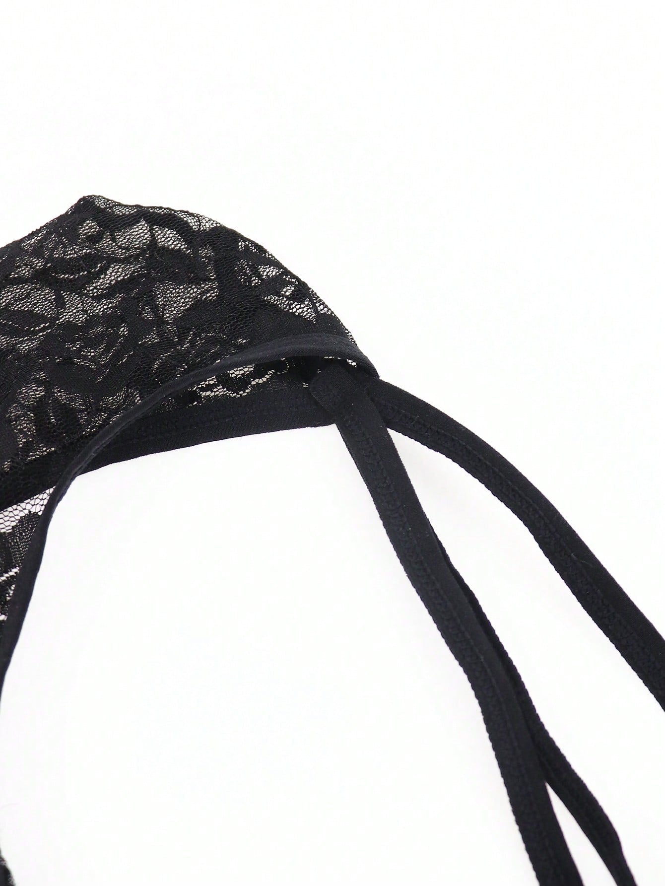 1pc Men’s Short with Black Rose Lace Trim Detail, Lightweight Material, Clean Design