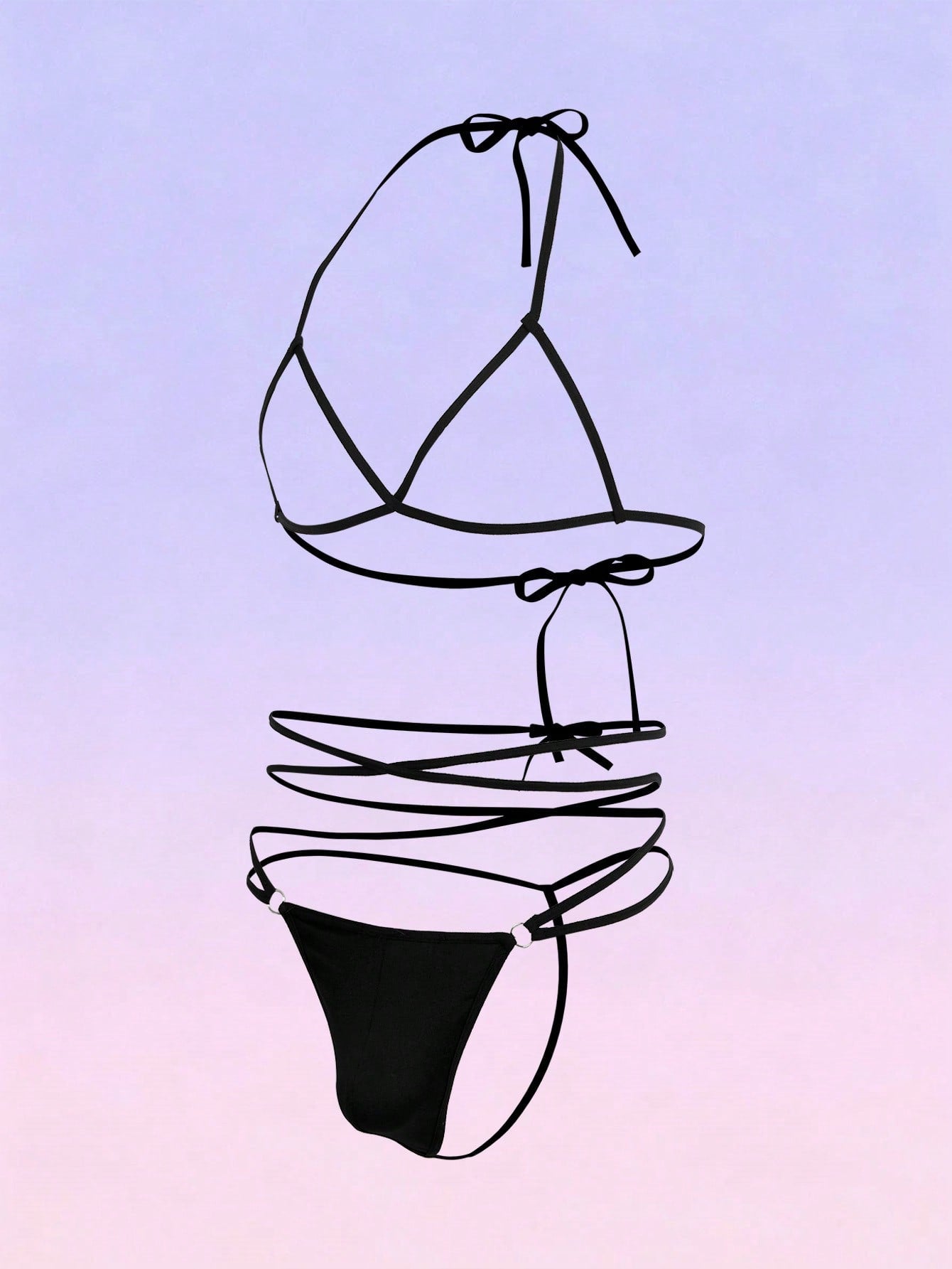 Tie Up Knotted Sexy Lingerie Set For Men