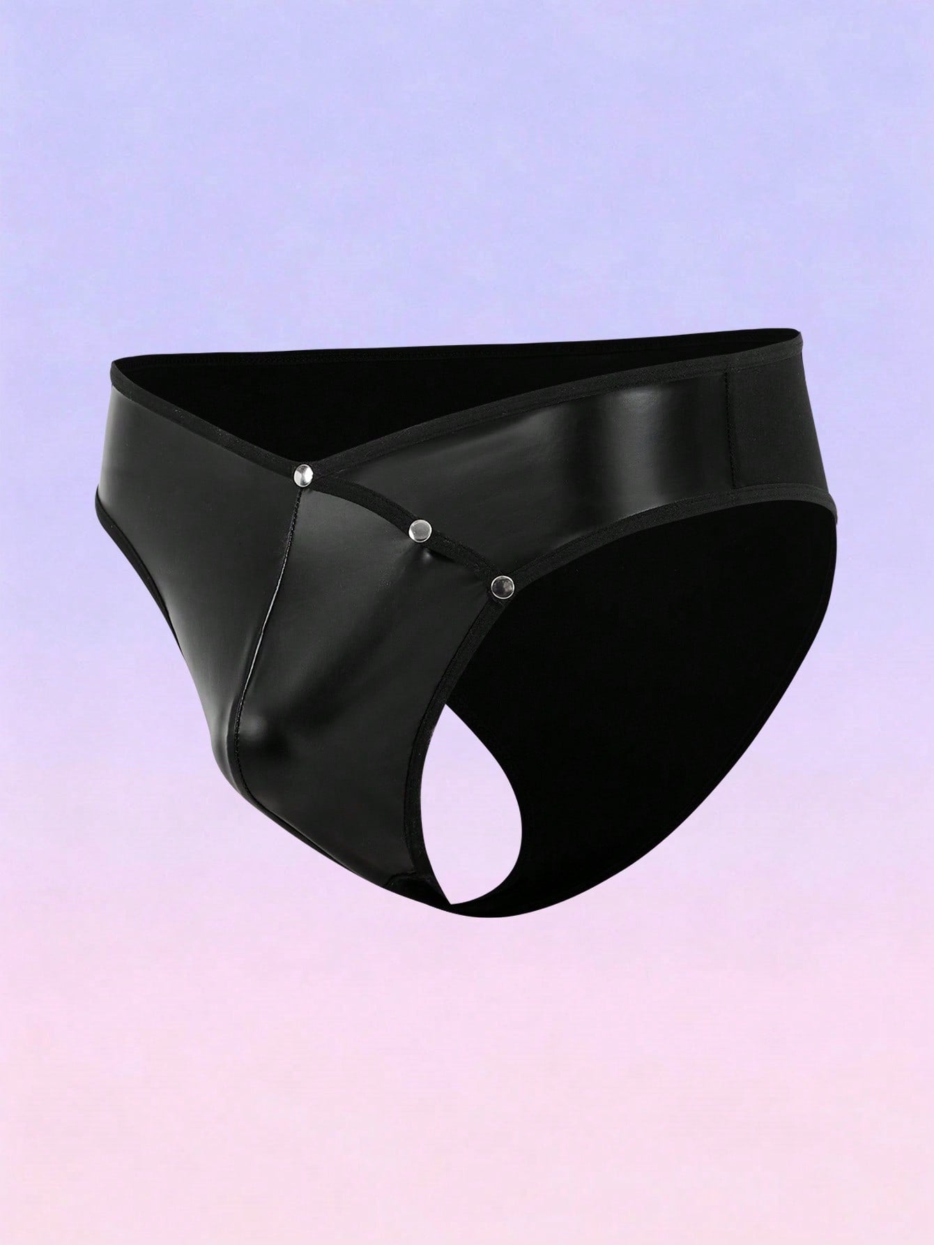 PU Leather Rivet Sexy Briefs For Men