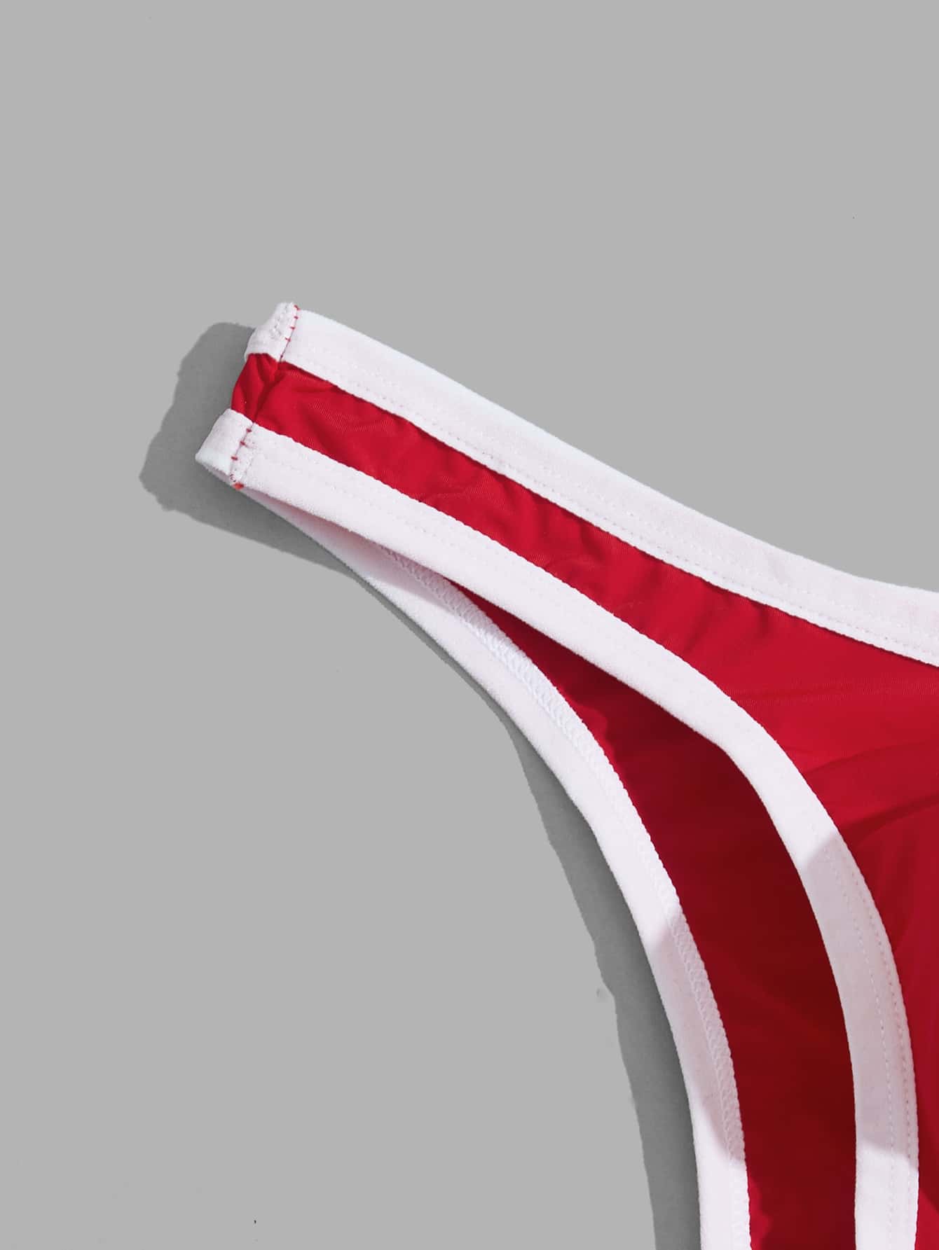 Men’s Red High Stretch Short With Contrast Binding Detail For Daily Wear