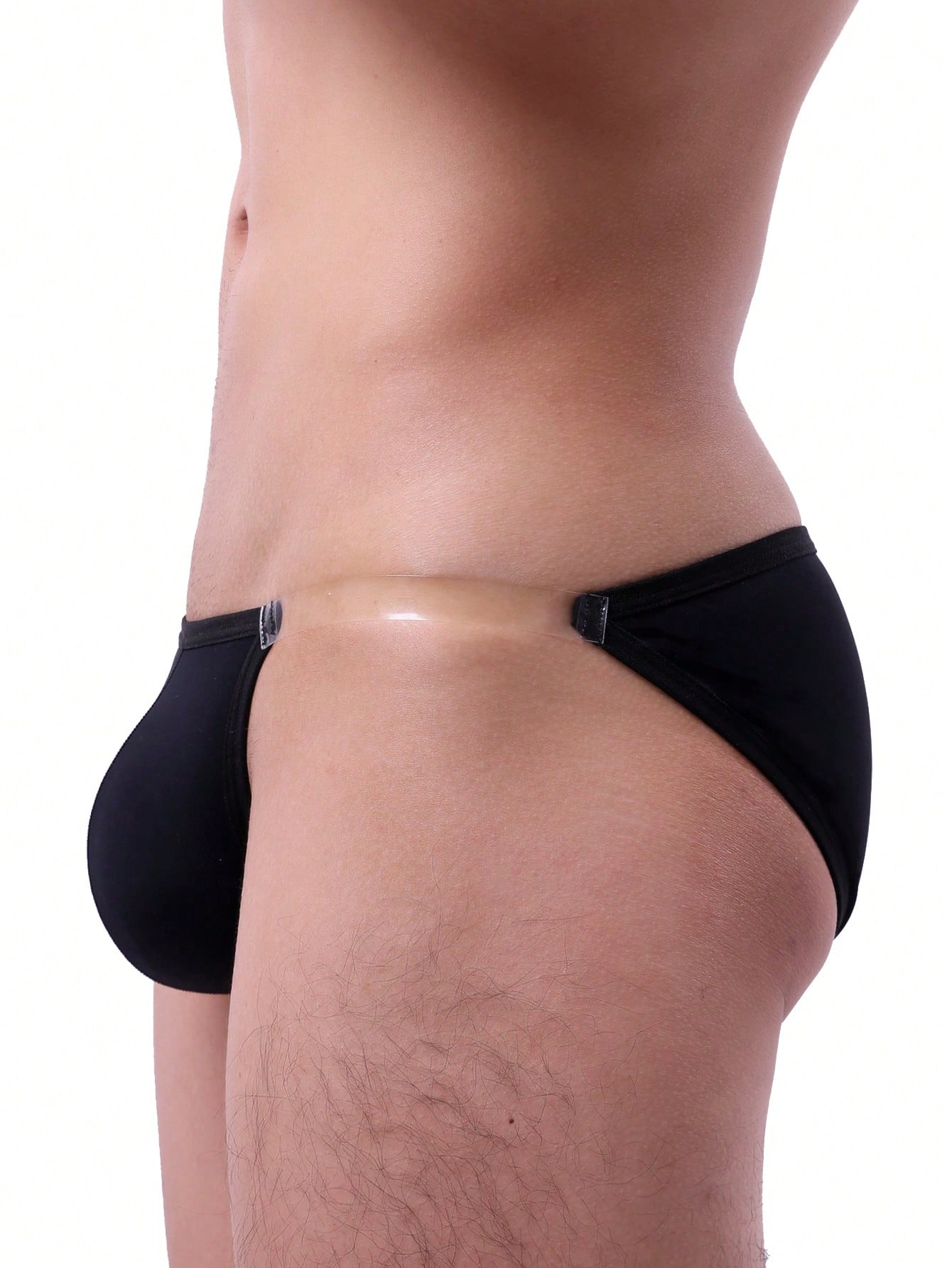 Men's Ice Silk High Cut Swim Briefs With U Convex Design