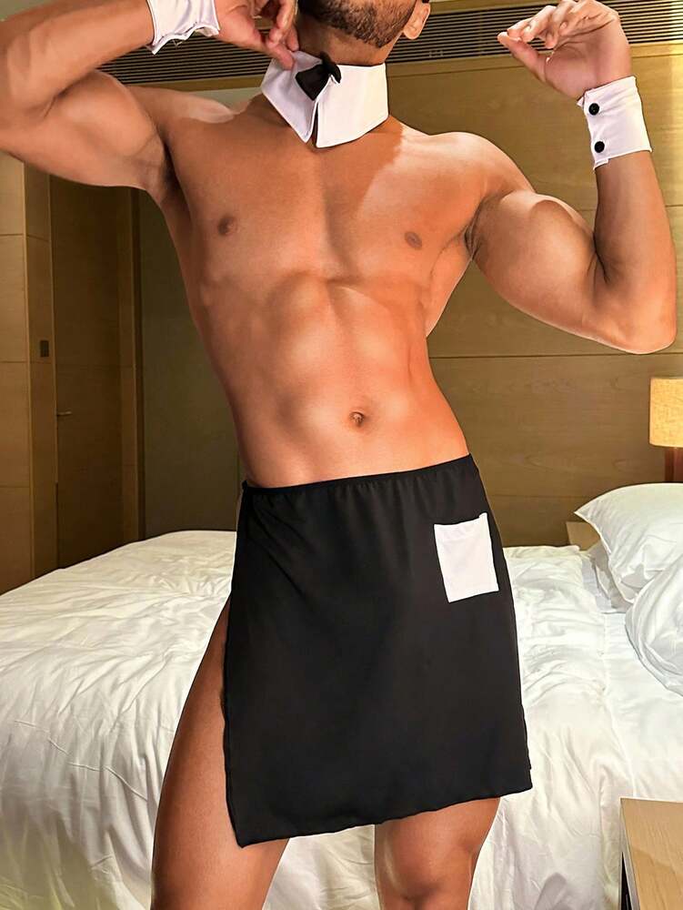 Men’s Themed Costume Style Shorts, Solid Color Fabric, Decorative Details, For General Occasions