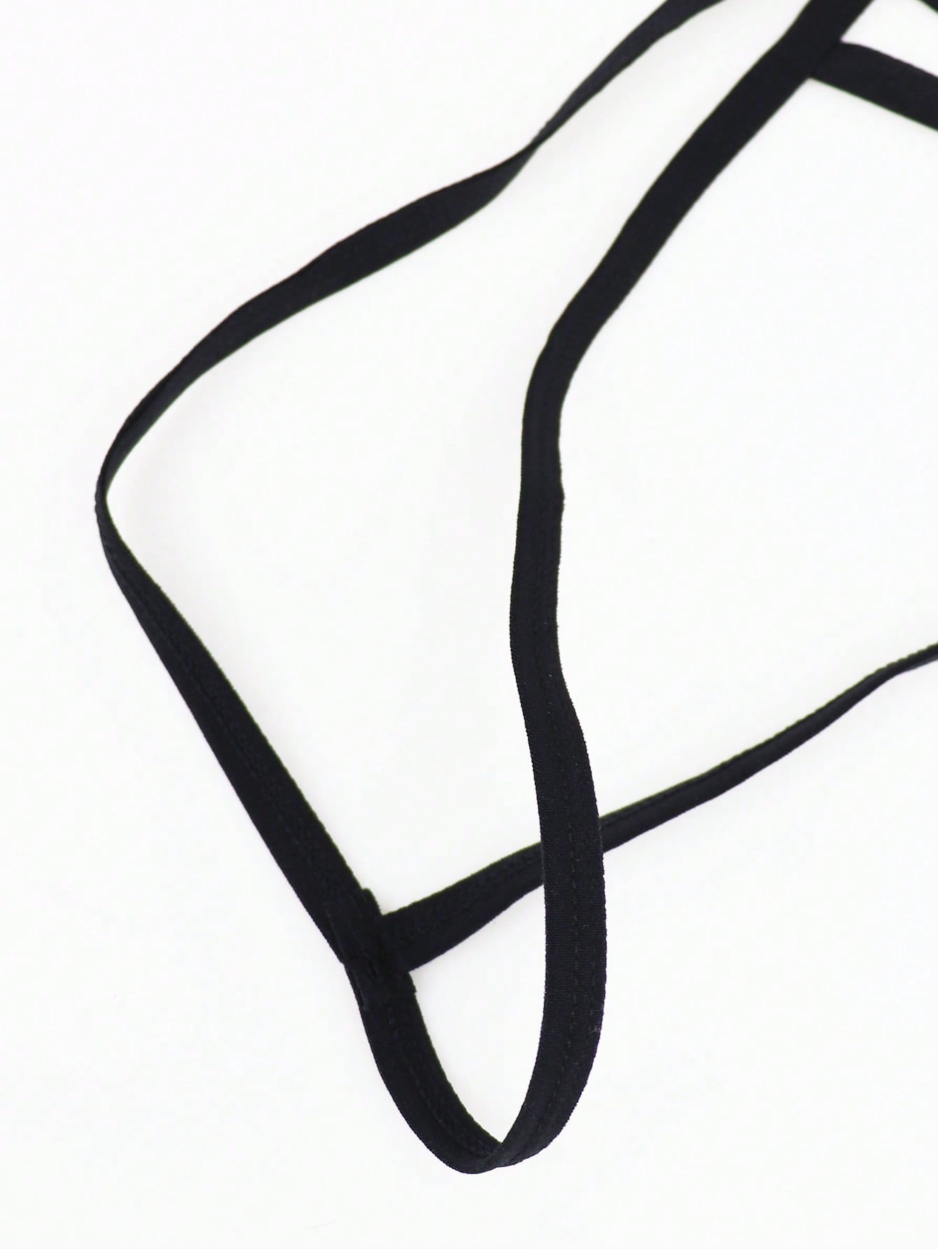 Men's Black Hollow Mesh Mid Waist Thong Underwear