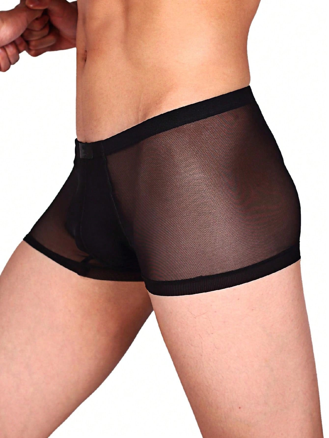 Transparent Elastic Mesh Sexy Underwear For Men