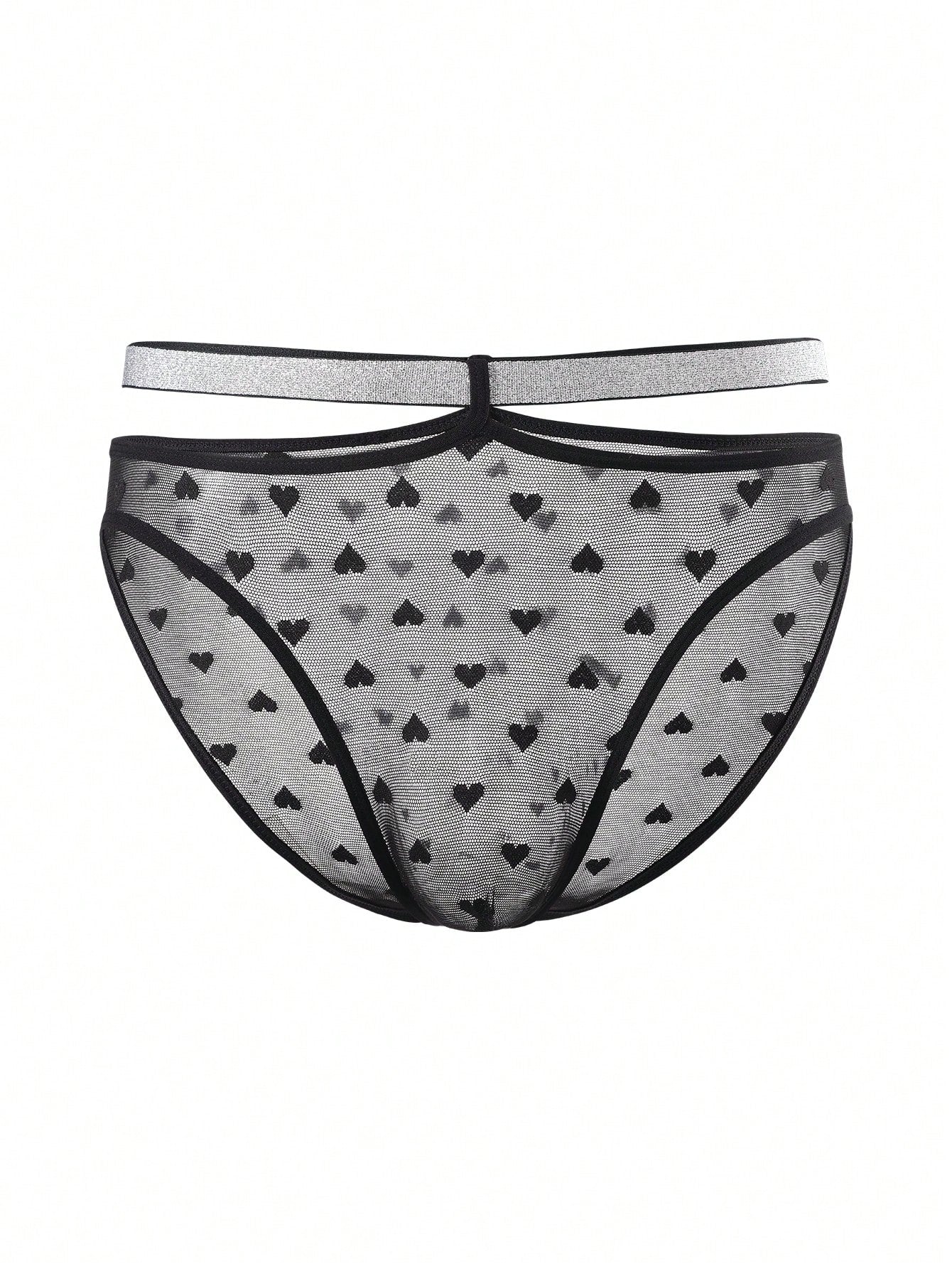 Men’s Textured Knit Short Neutral Color Heart Print Design For Daily Wear