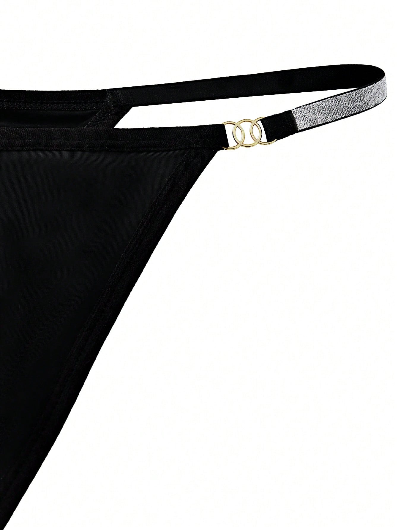 1pc Men’s Short With Shiny Waist Detail, Black Color, Simple Design, For Daily Wear