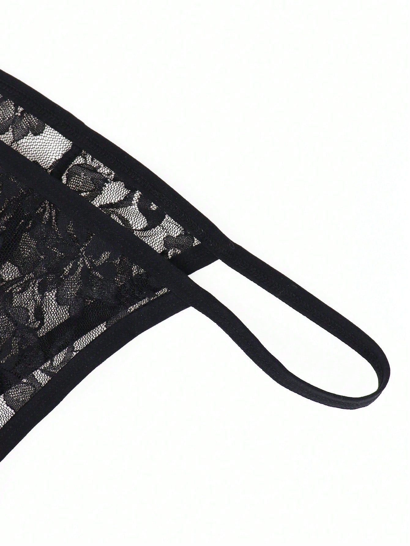Fashionable Black Lace Charm Chain Waist Underwear For Men