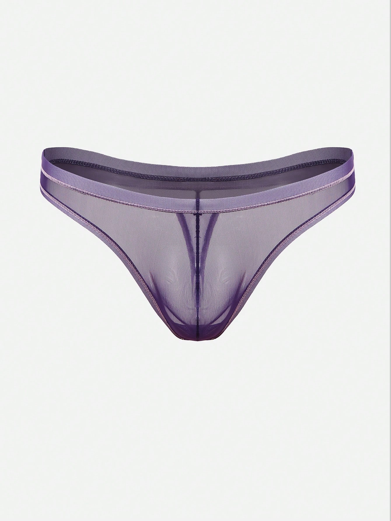 1pc Men’s Ultra-Thin Mesh Fabric Short, Purple Color, Minimal Design, For Daily Use