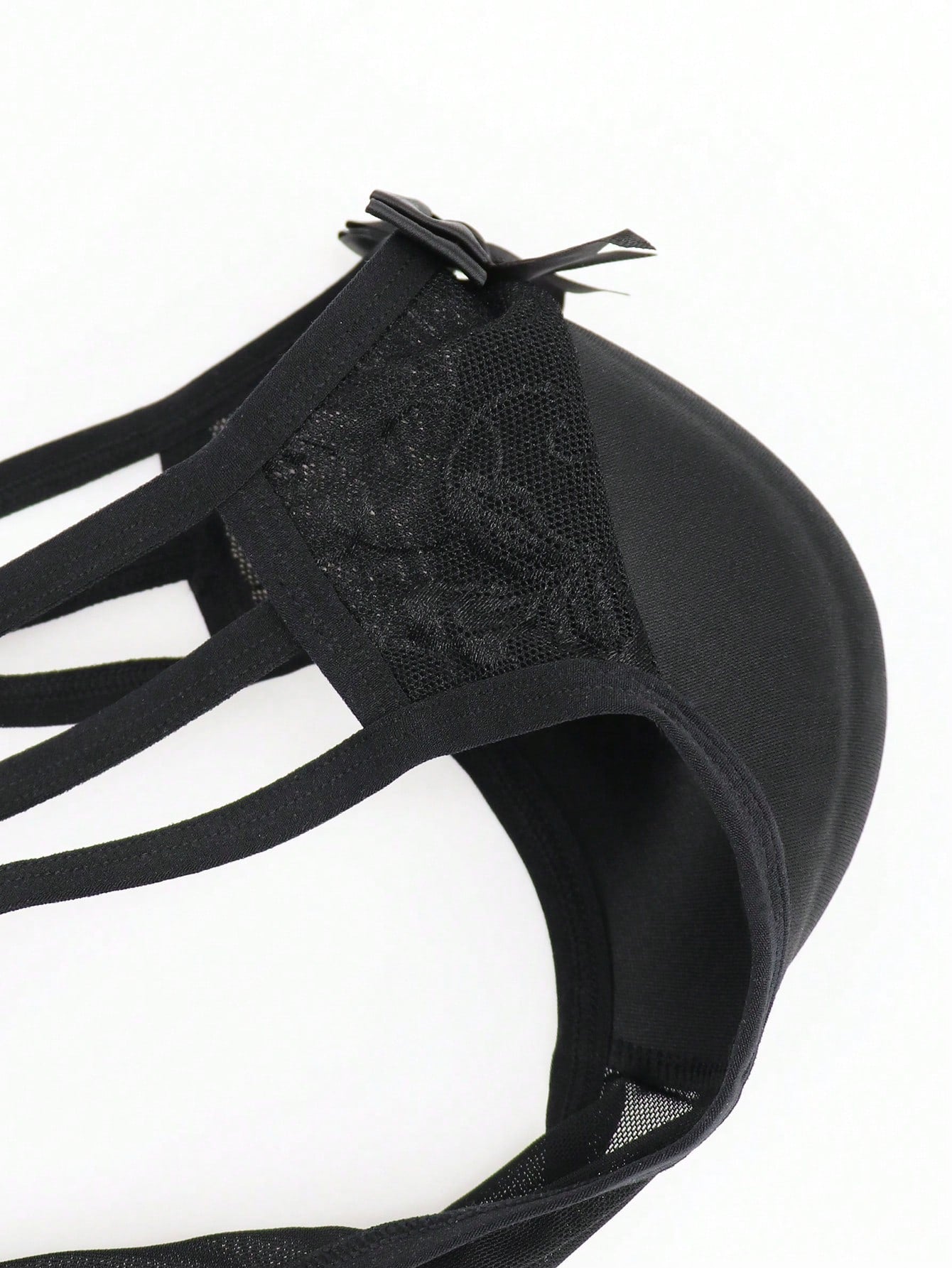Men's Black Mesh Lace Waist Briefs