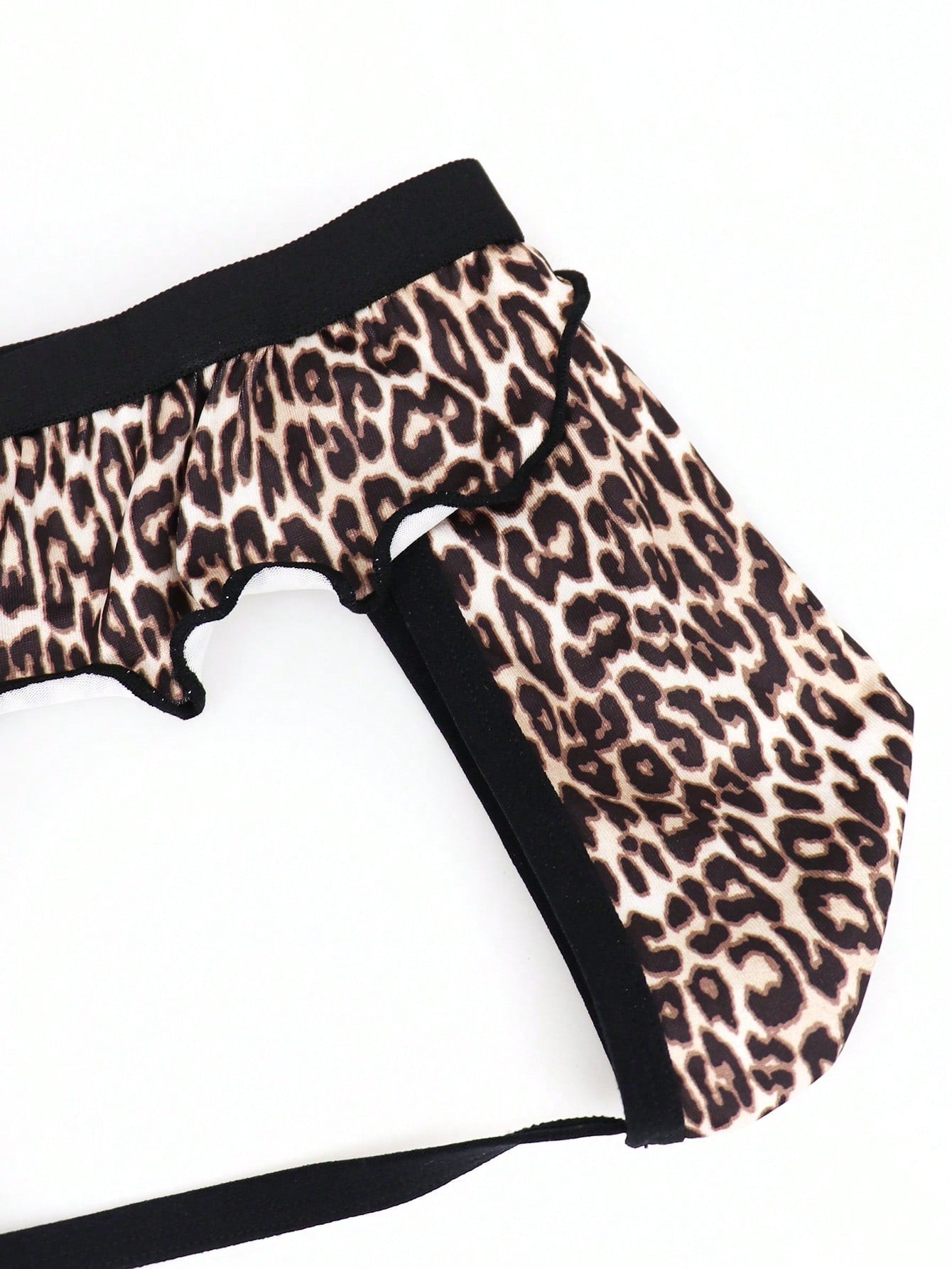 1pc Men’s Leopard Print Short, Low-Rise Style, Soft Fabric Texture, Simple Daily Wear