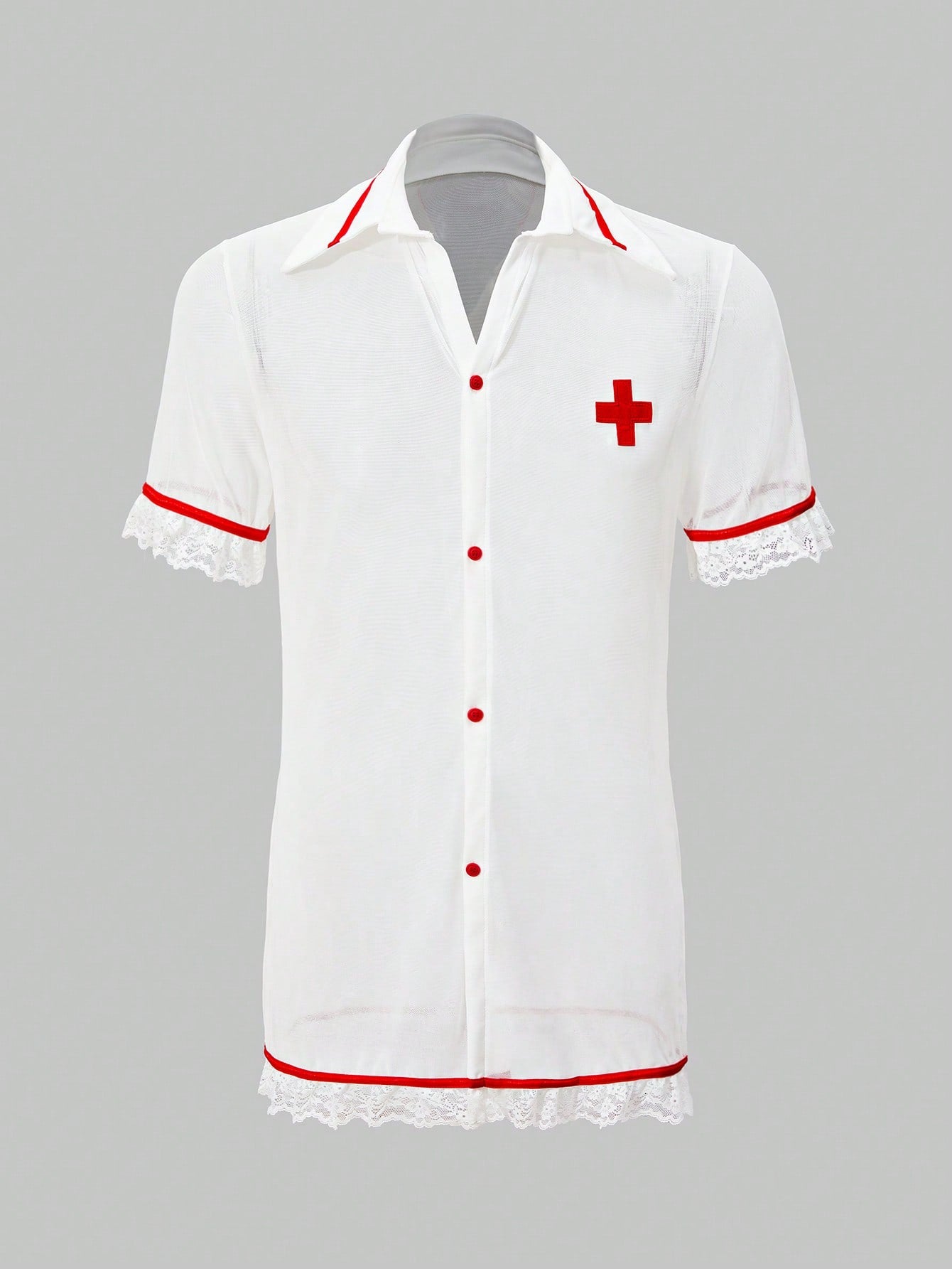 Men’s Nurse-Inspired Costume Set, Lightweight Material, Suitable for Party Wear