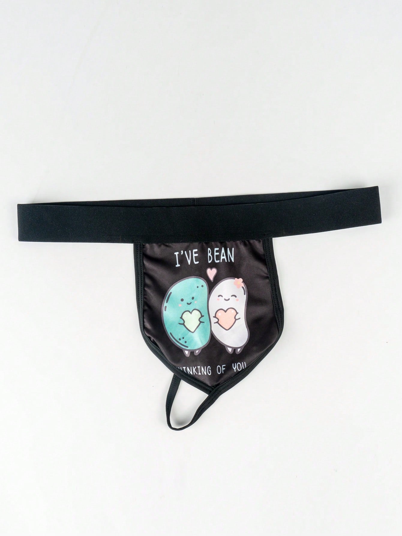 Men's Letter And Cartoon Print G-String Underwear