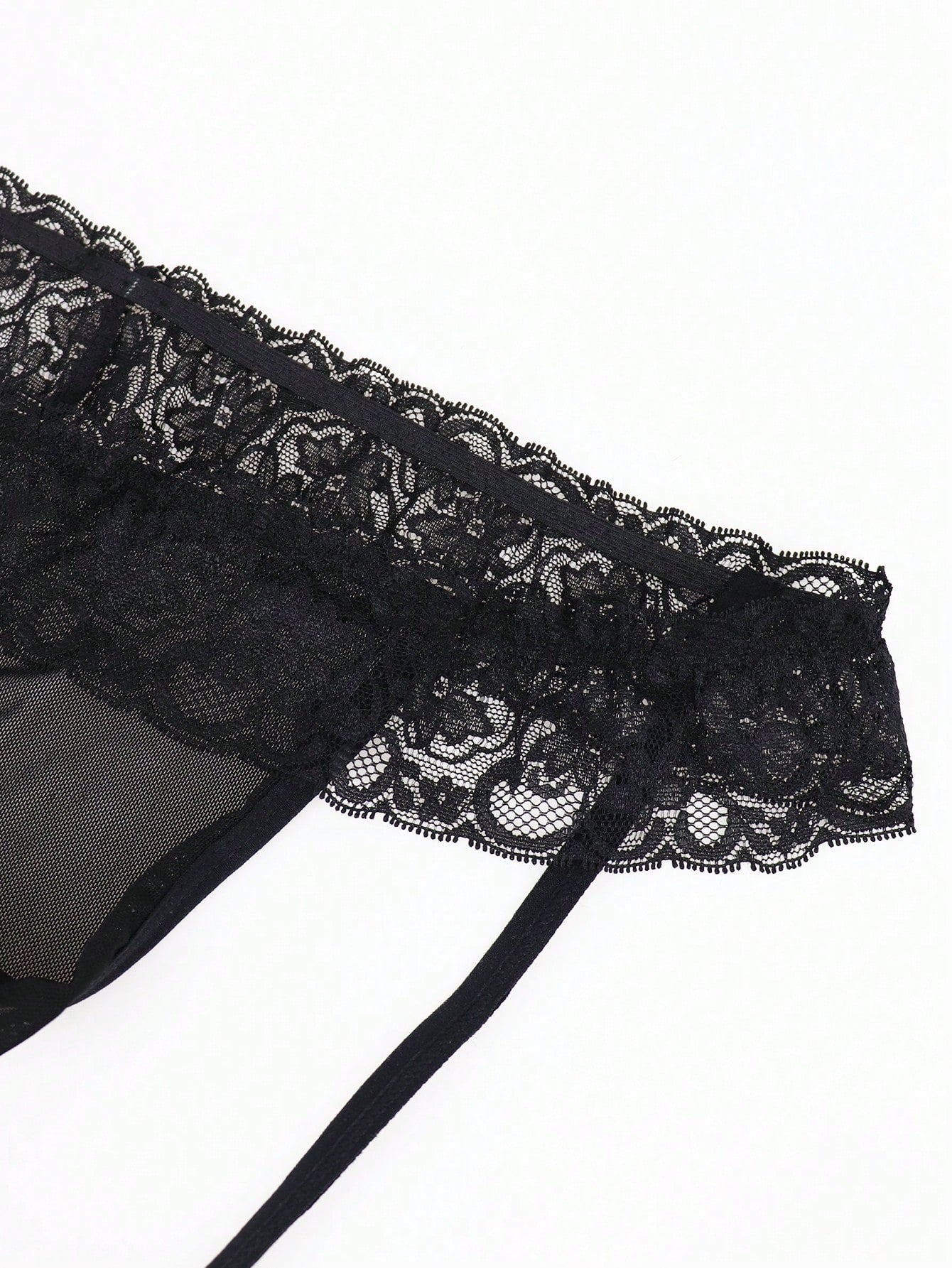 Men’s Black Mesh Short with Lace Waist Detail, Lightweight Fabric, Easy to Wear