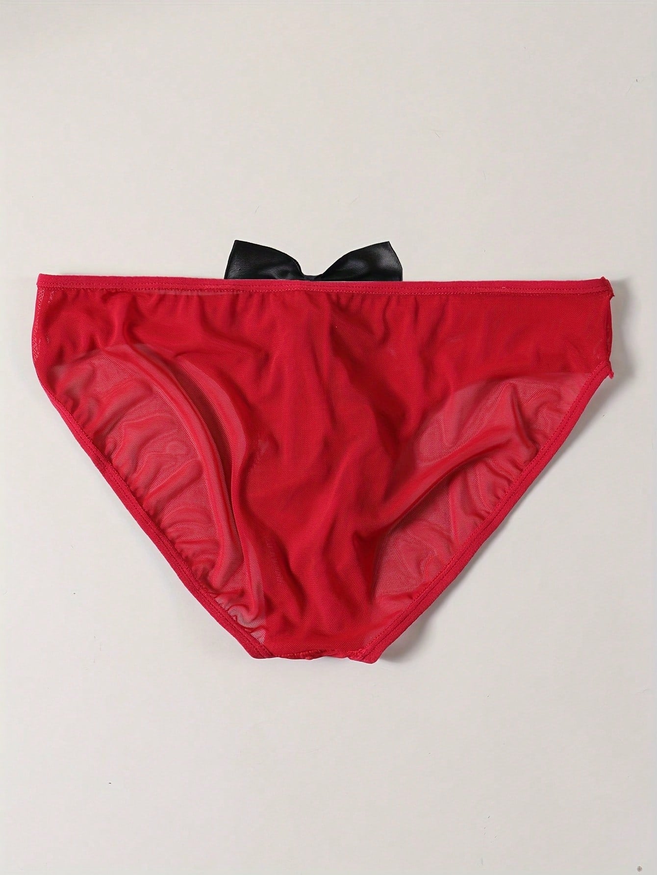 Solid Color Semi Transparent Mesh Triangle Briefs For Men