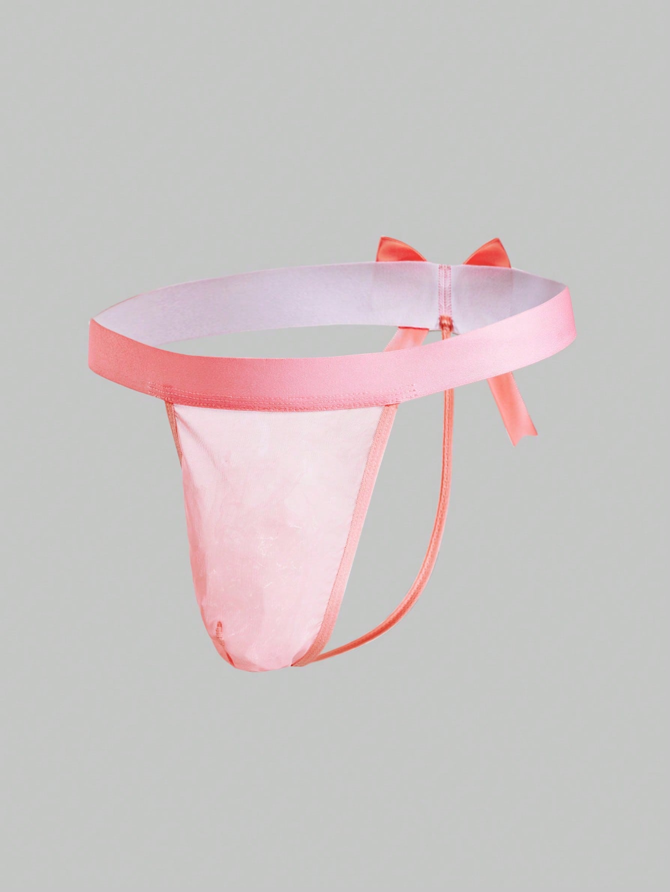 Men’s Shiny Fabric Short With Bow Detail, Solid Color, Simple Design, For Daily Wear