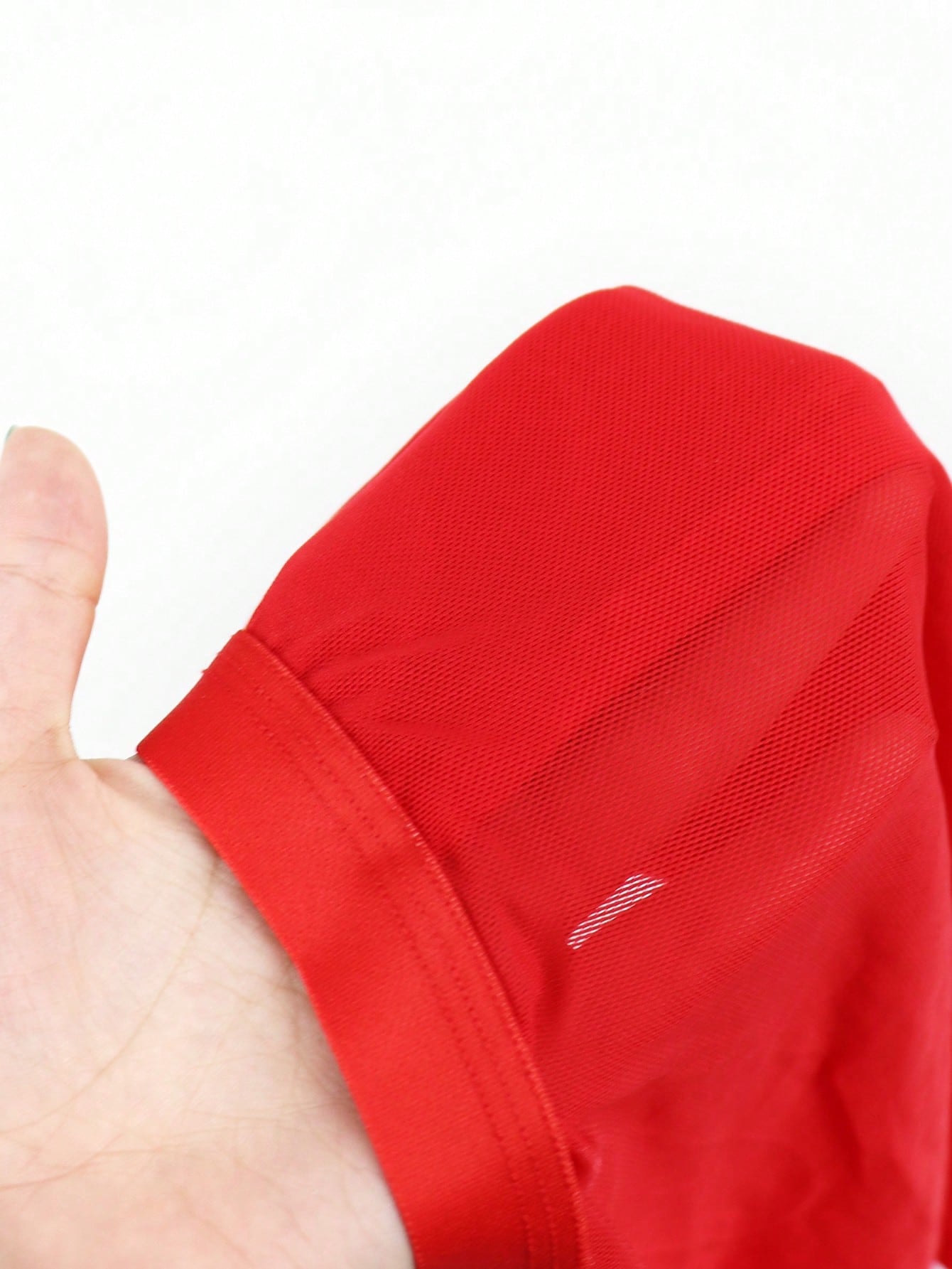 Men’s Bright Red Mesh Short, Seamless Design, Lightweight and Breathable Fabric