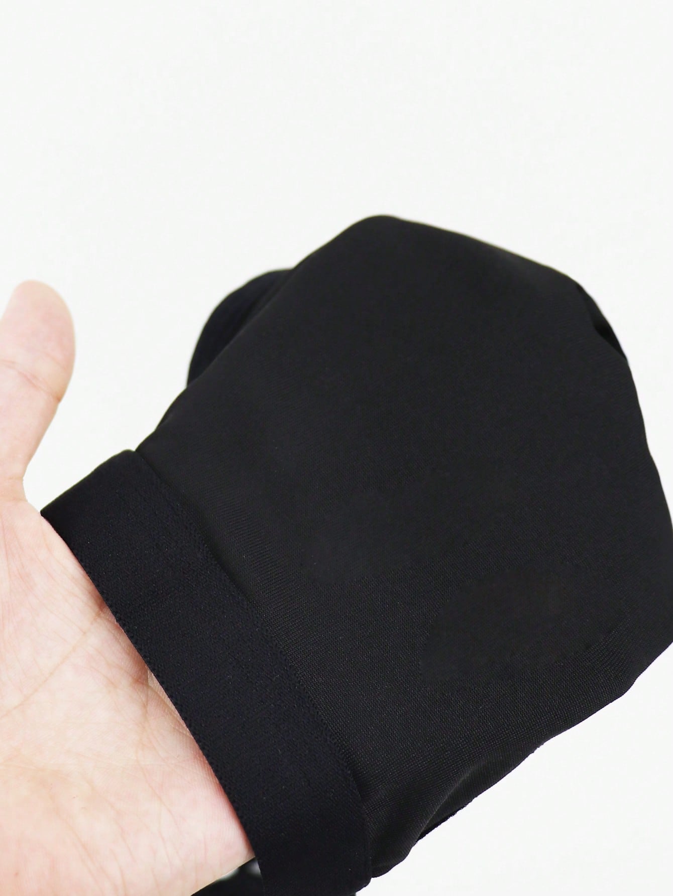 1pc Men’s Black Lace Short with Decorative Strap Detail, Lightweight Fabric