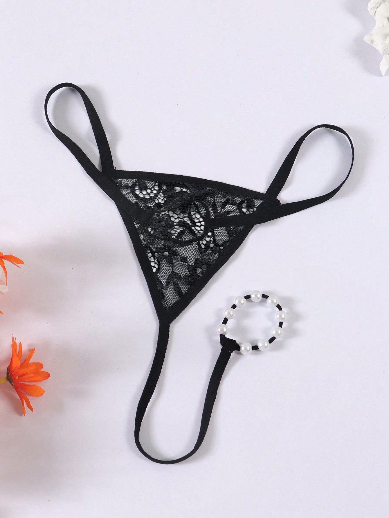 Pearl Decor Sheer Mesh G String Briefs For Men