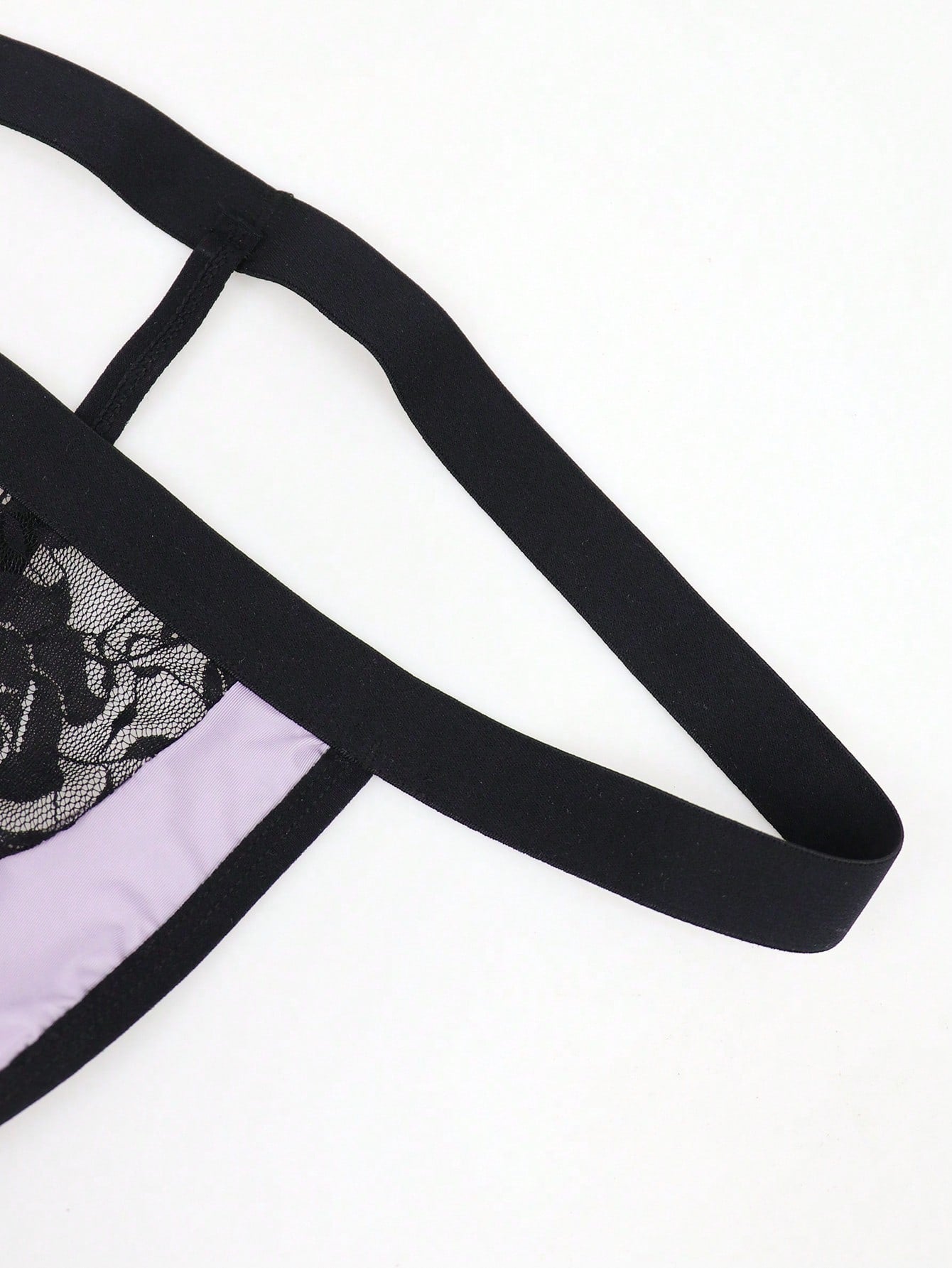 1pc Men’s Black Lace Short, Breathable Lightweight Material, Simple Structure, Easy to Wear