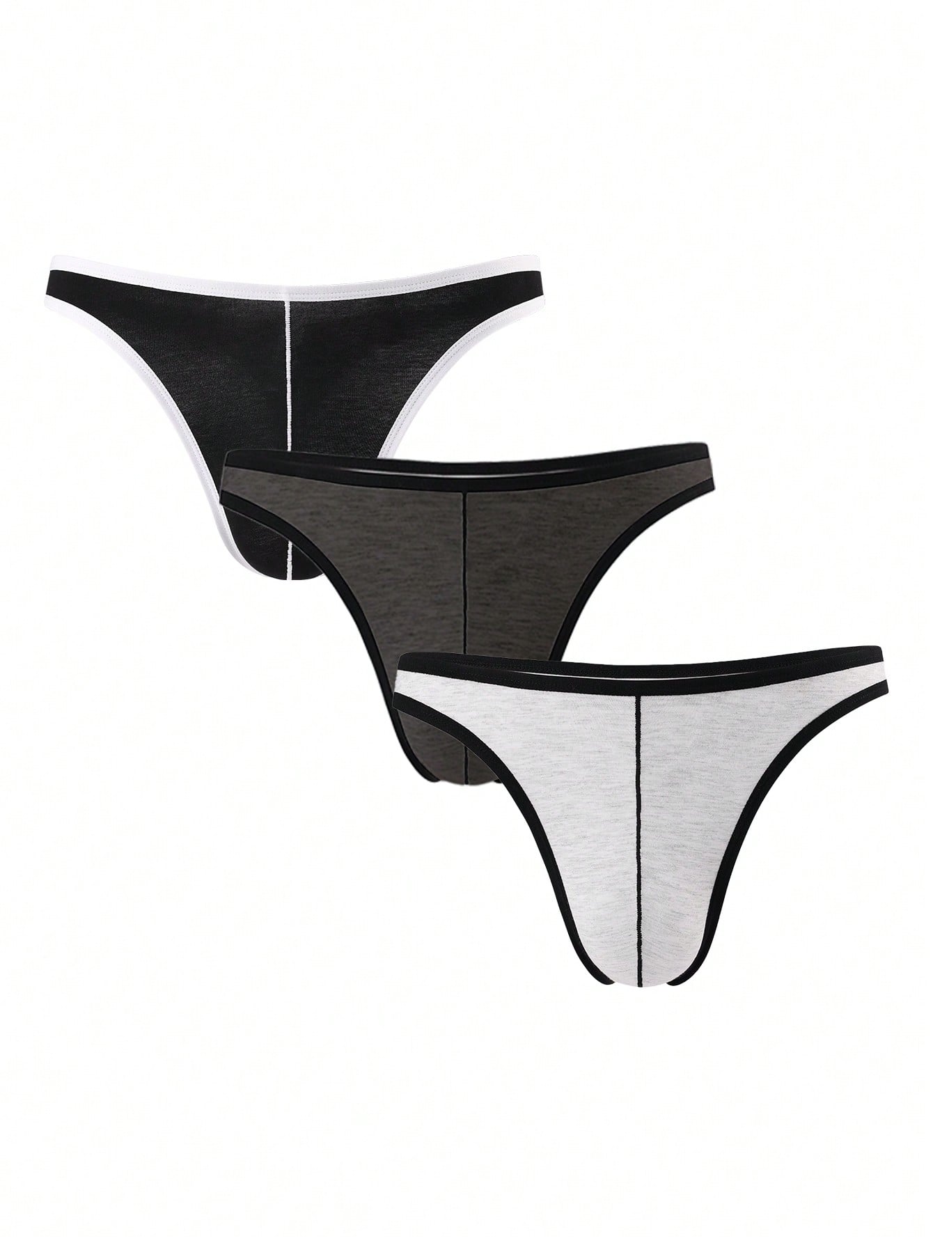 Men’s Three-Piece Short Pack With Contrast Patchwork Slim Fit For Daily Use