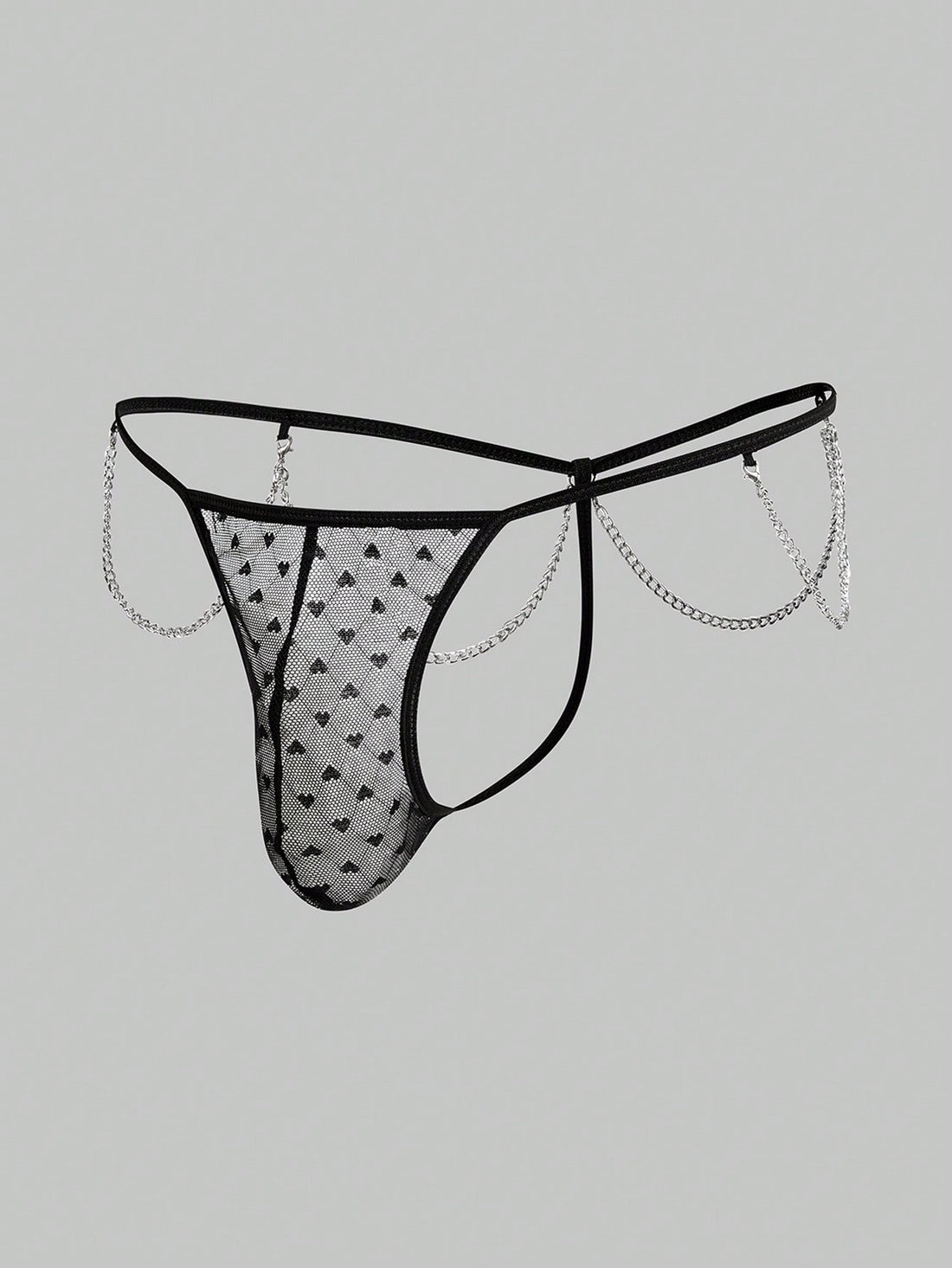 Men’s Mesh Texture Short With Heart Pattern Print For Casual Wear