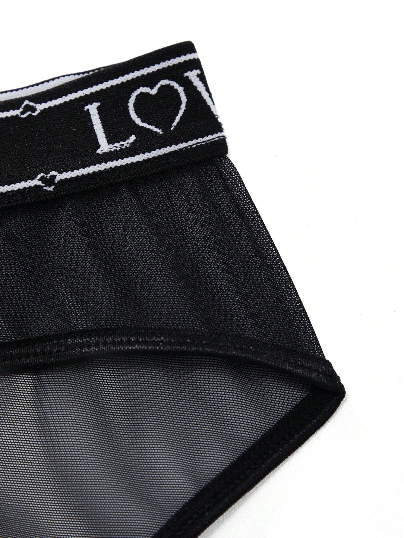 Men’s Black Mesh Patchwork Short With Letter Graphic Tape Detail, Minimal Design, For Everyday Use