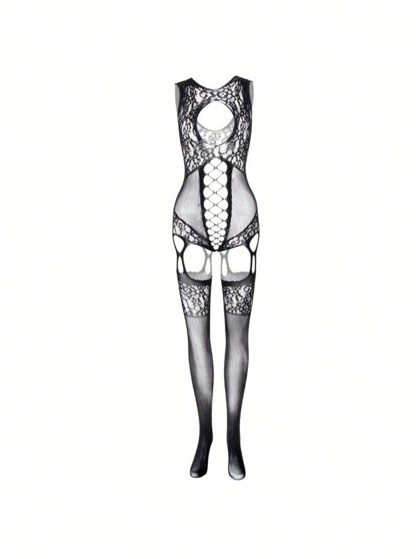 Hollow Sheer Seductive Fishnet Bodystocking For Men