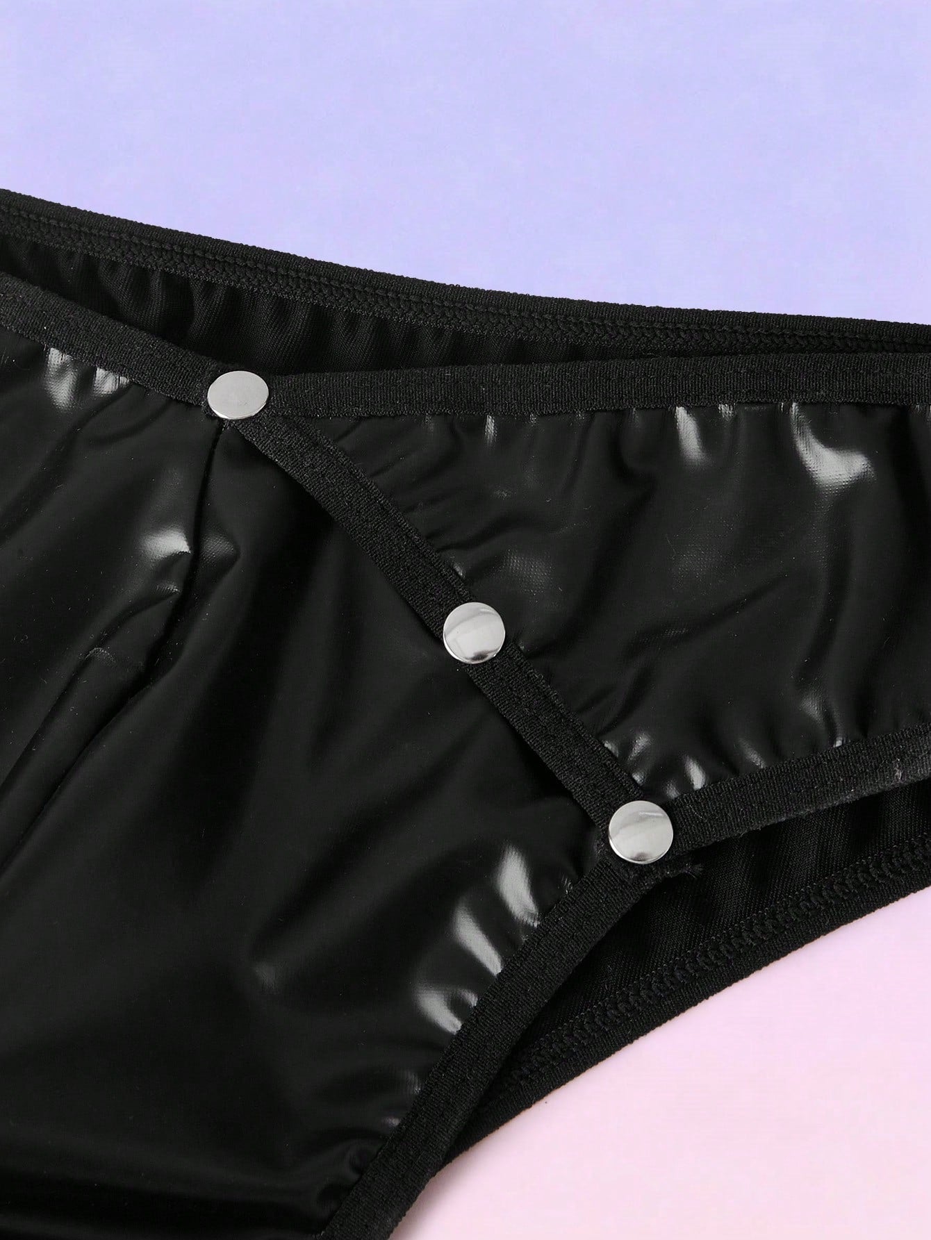 PU Leather Rivet Sexy Briefs For Men