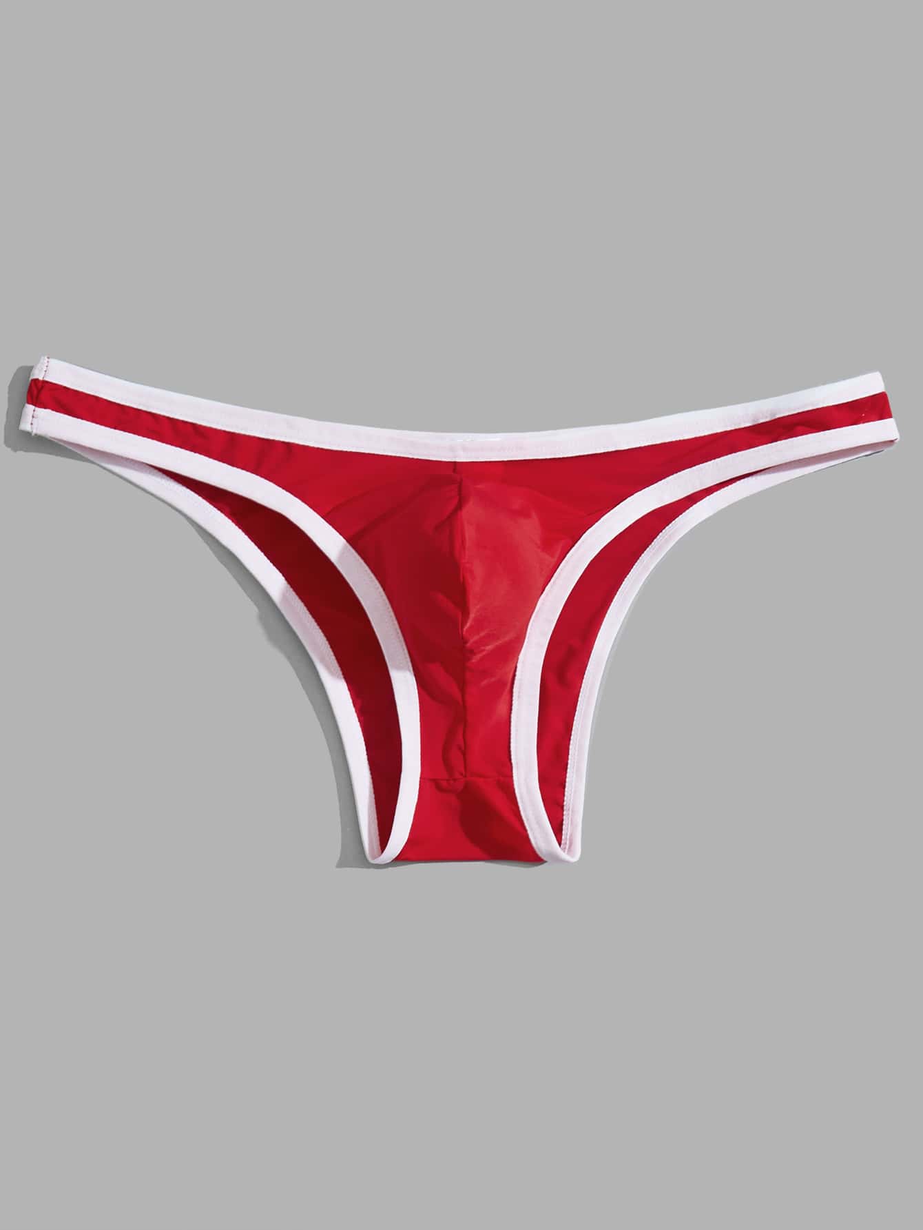 Men’s Red High Stretch Short With Contrast Binding Detail For Daily Wear