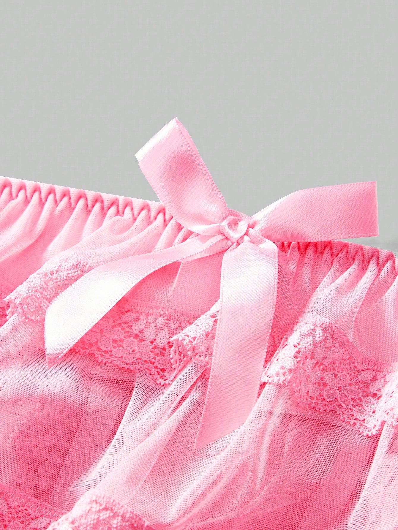 Men’s Mesh Fabric Short With Bow Detail, Heart Pattern Design, For Daily Wear