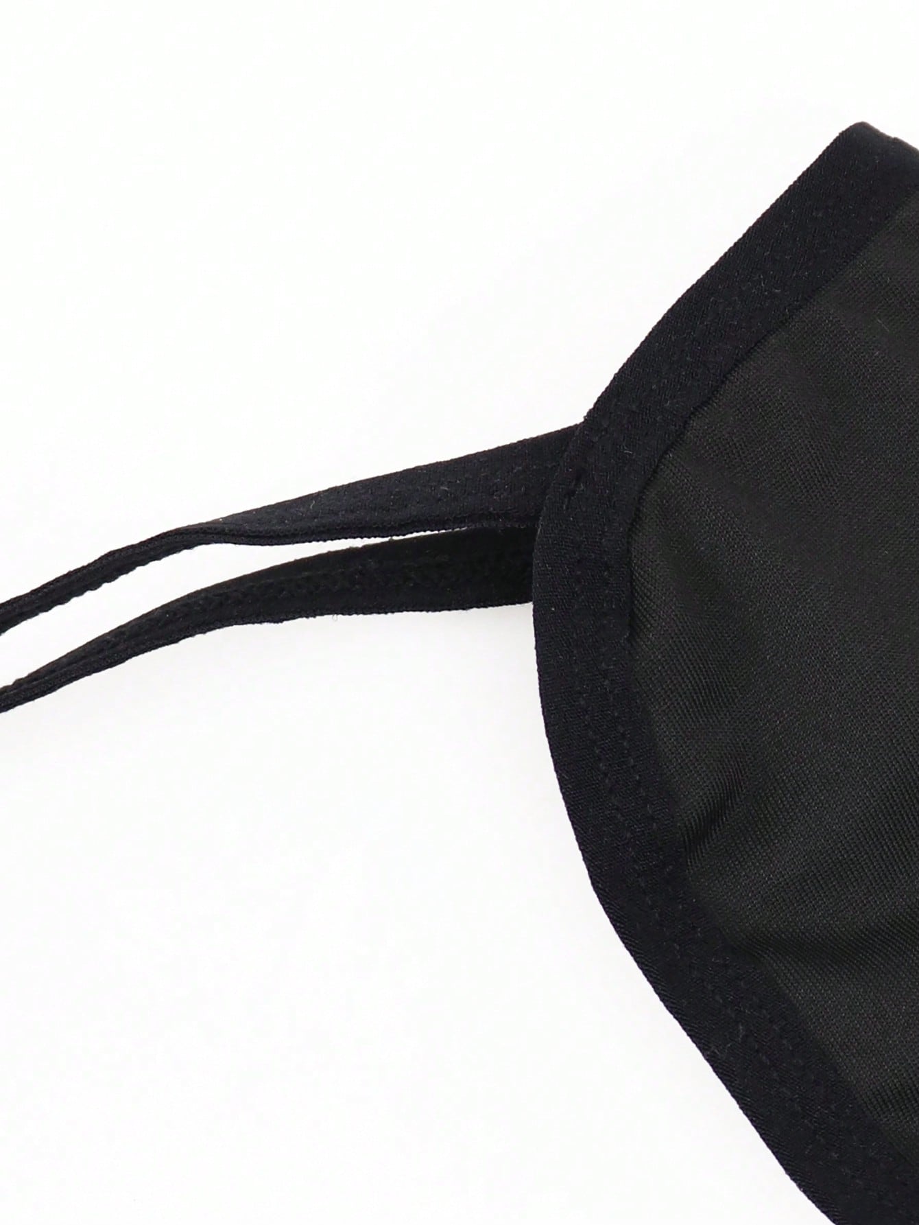 Men's Solid Black Fabric Thong Underwear