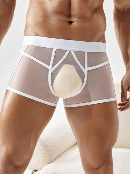 DrisQ Men’s Mesh Boxer Briefs with Rolled-Edge Design – White Edition