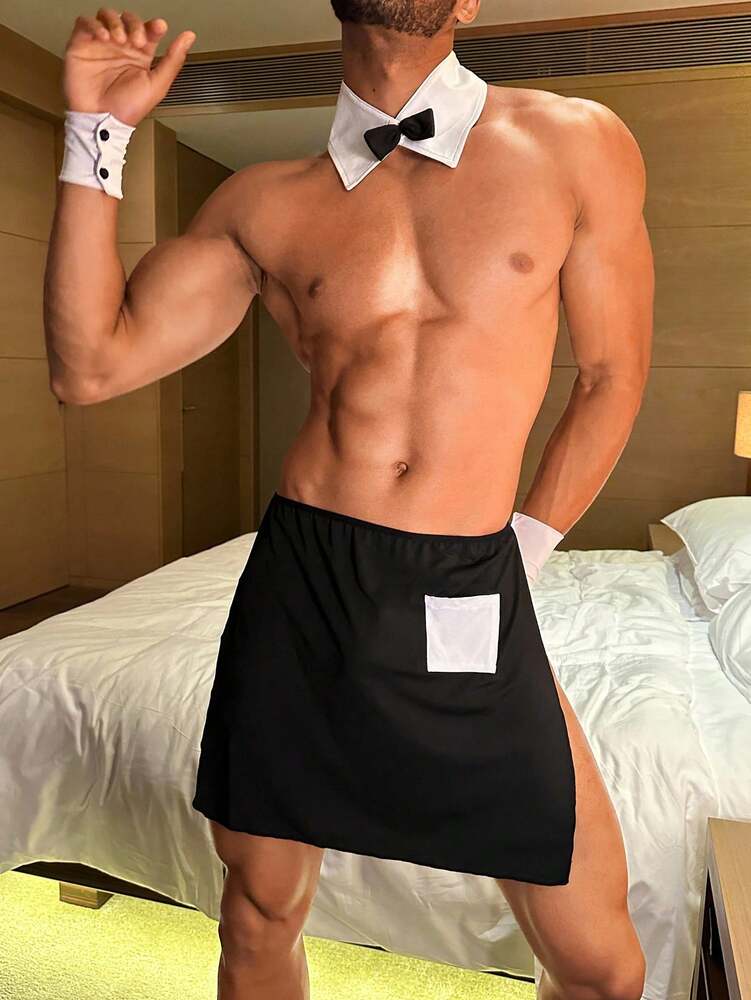 Men’s Themed Costume Style Shorts, Solid Color Fabric, Decorative Details, For General Occasions