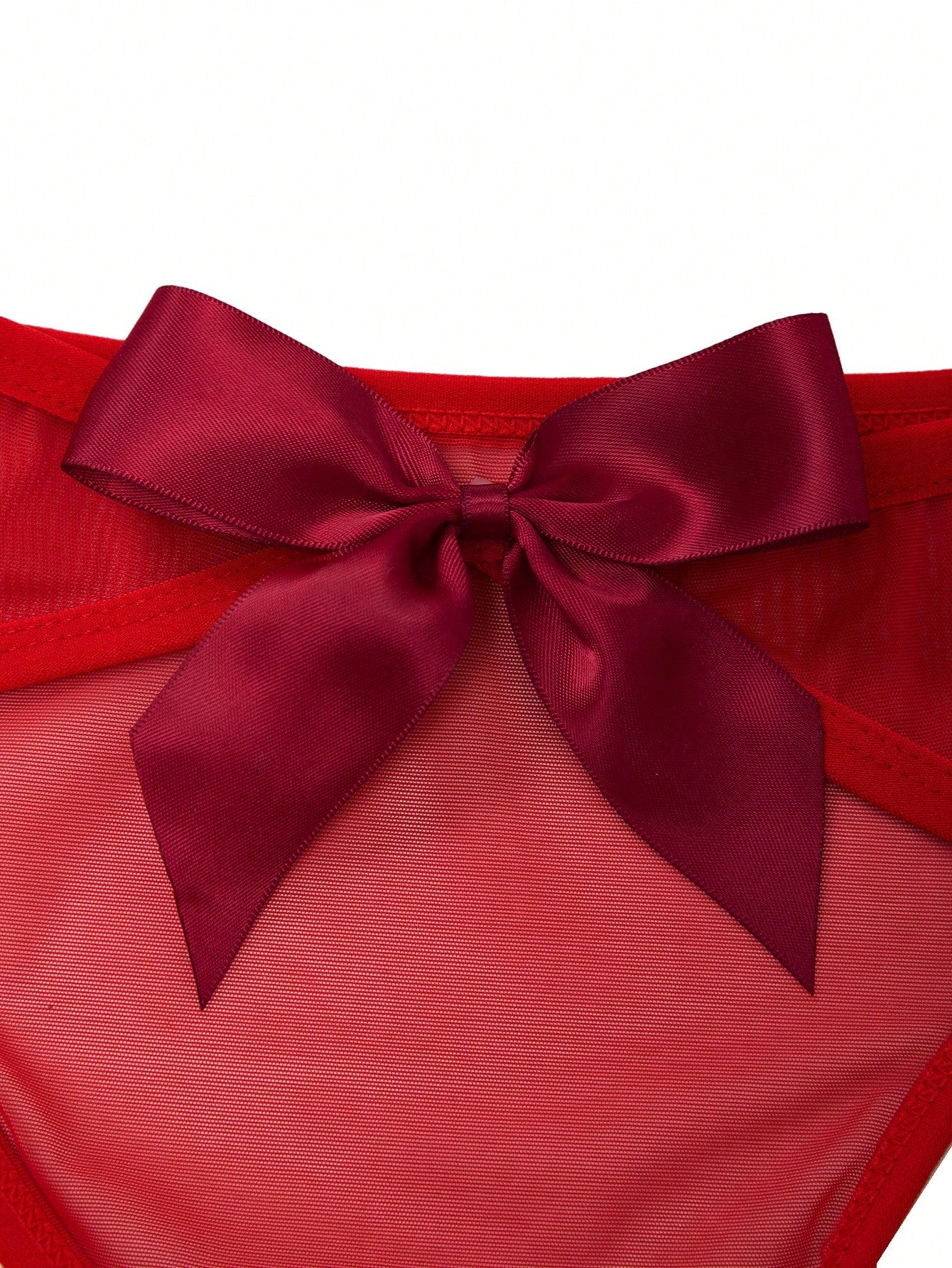 Bow Mesh Thong Underwear For Men