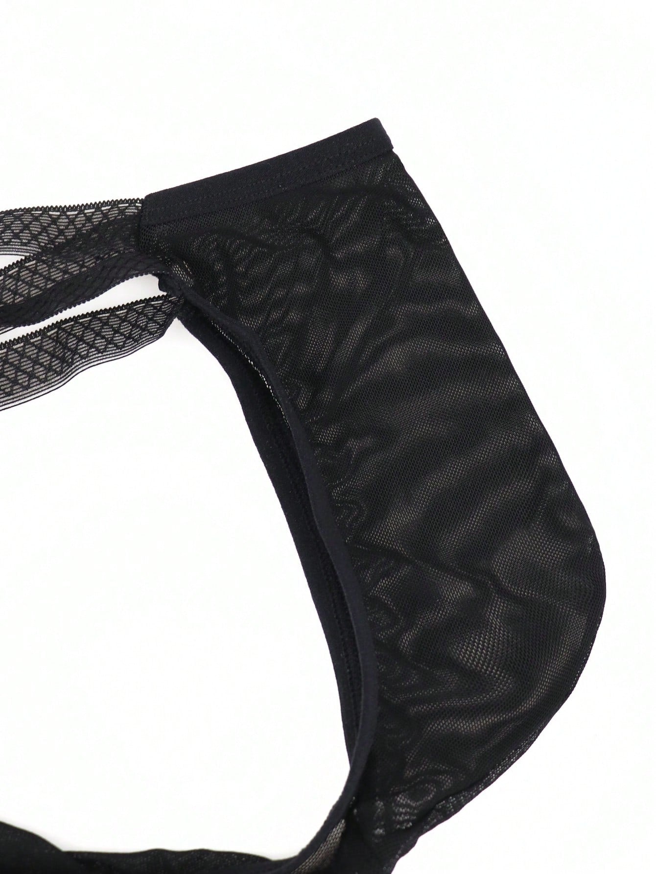 Men’s Mesh Short with Lace Trim, Mid-Rise Style, Soft Fabric, Easy to Wear