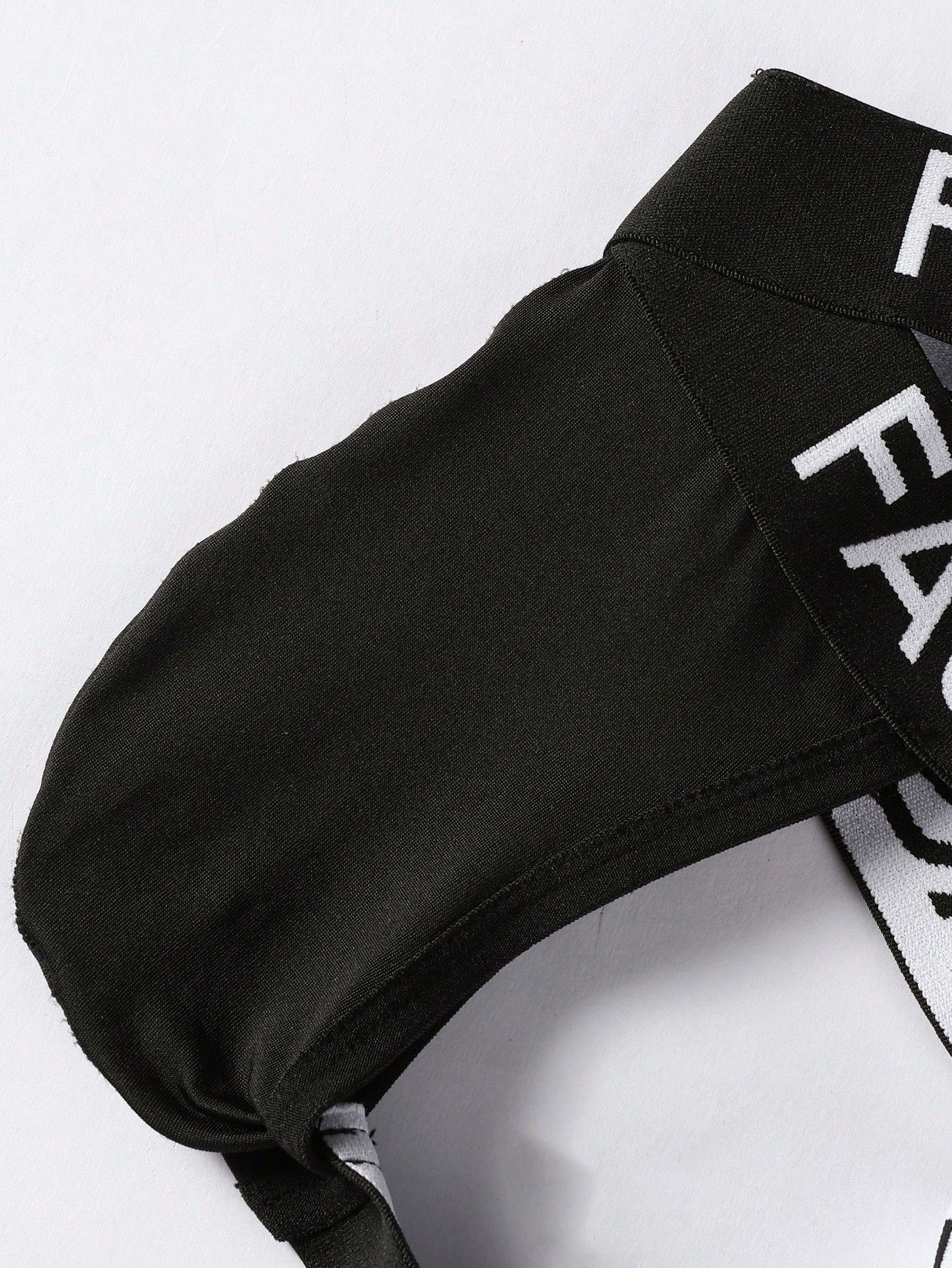 Men's Letter Knit Waistband Hollow Design Briefs