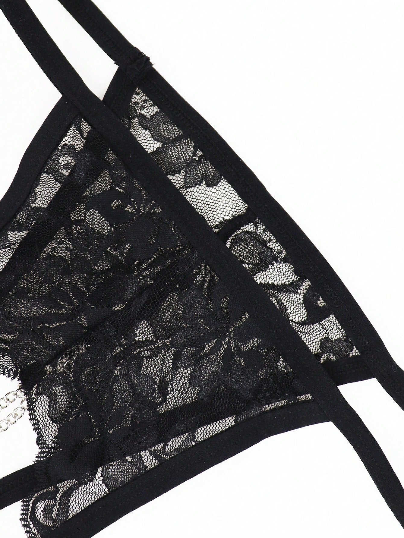 Fashionable Black Lace Charm Chain Waist Underwear For Men