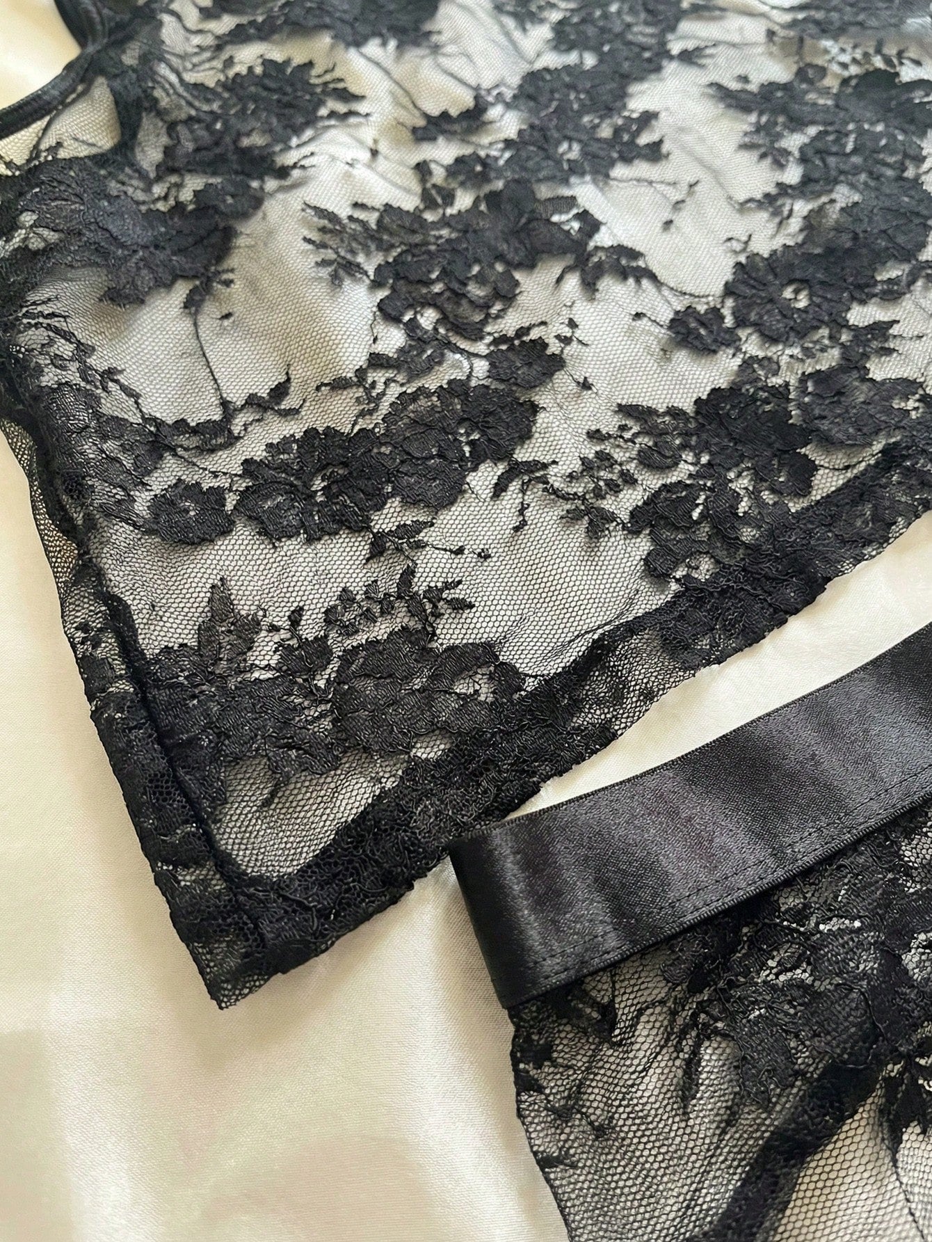 Men’s Black Lace Patchwork Short Set, 2pcs, Lightweight Fabric, Party Theme Design