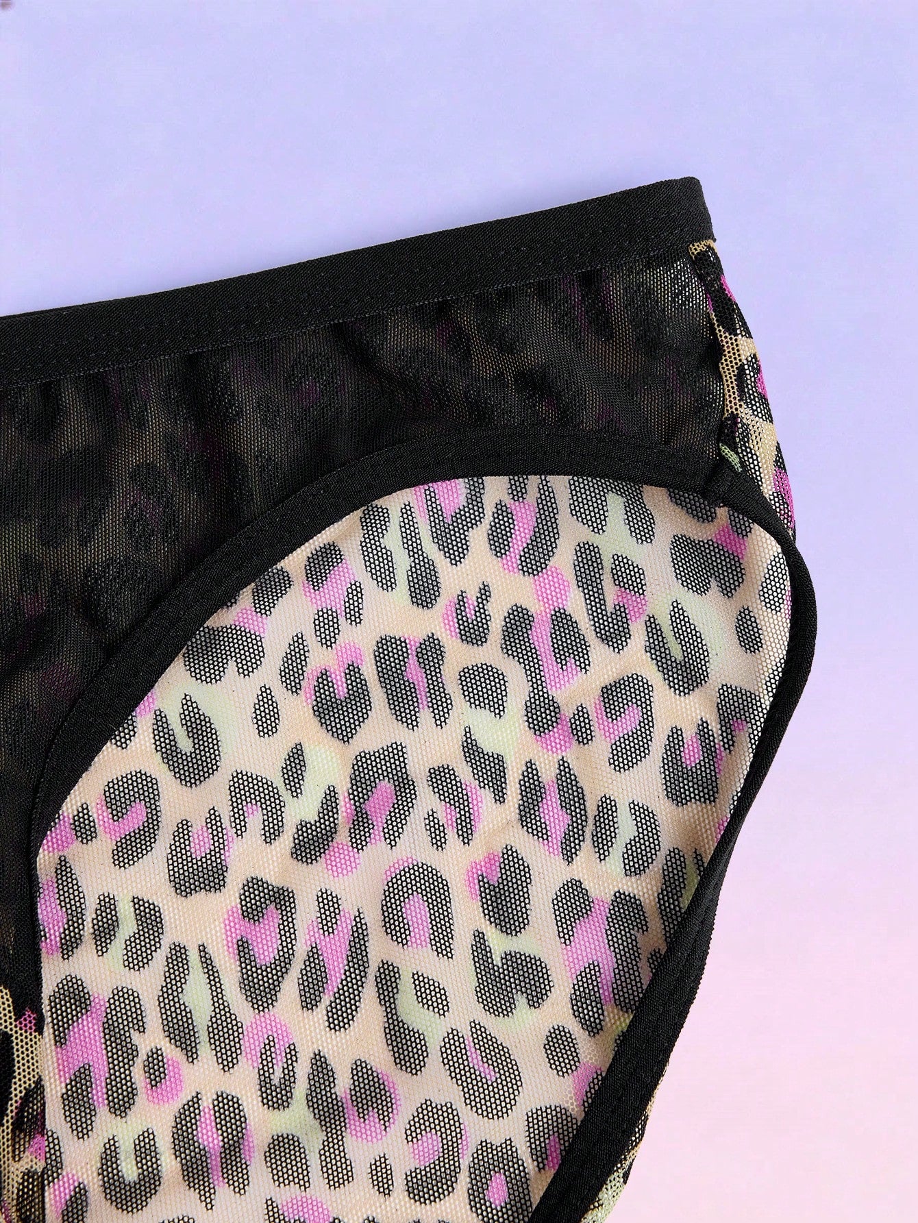 Mesh Leopard Print Sheer Briefs For Men
