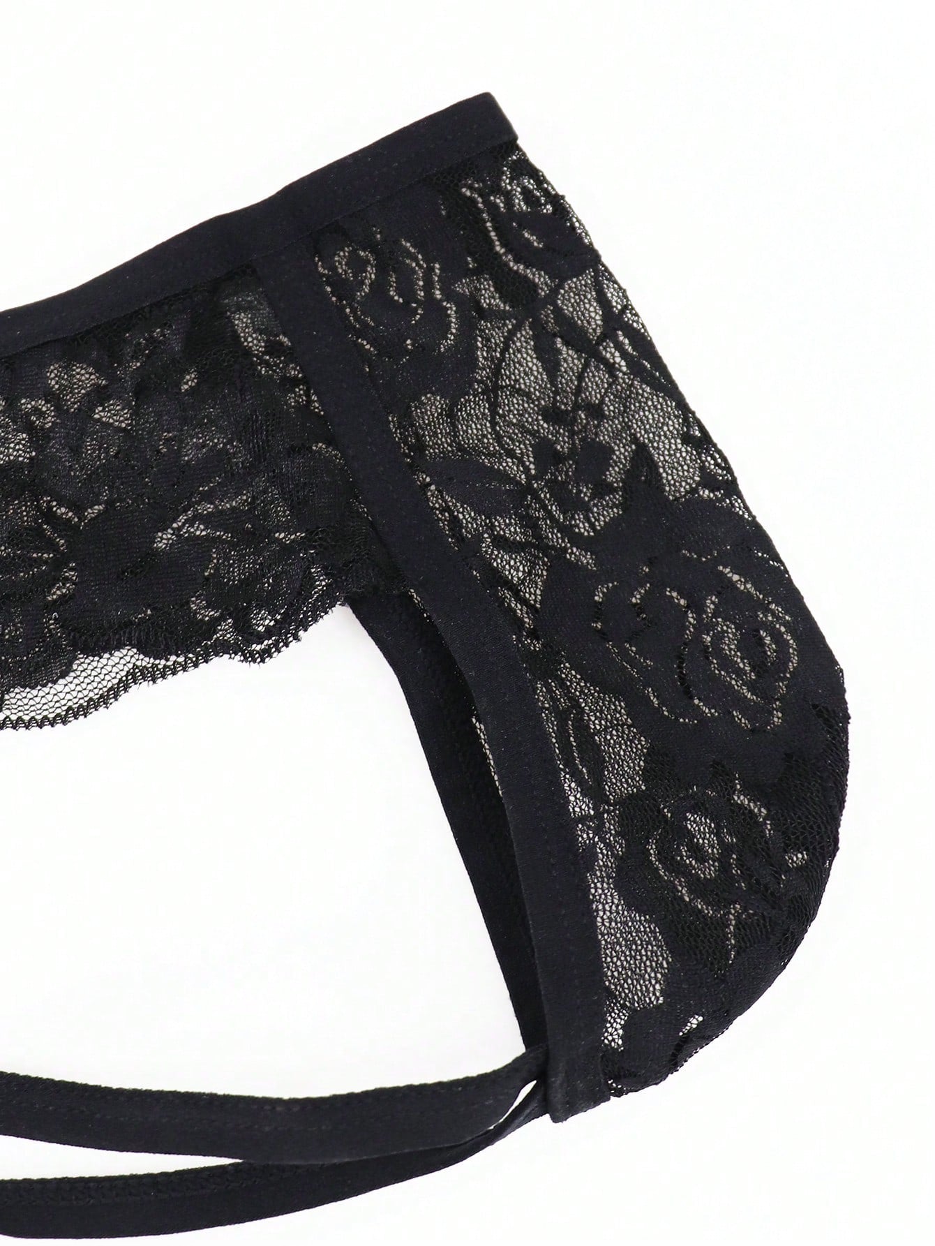 1pc Men’s Rose Lace Short, Lightweight Fabric, Simple Structure, Comfortable Fit